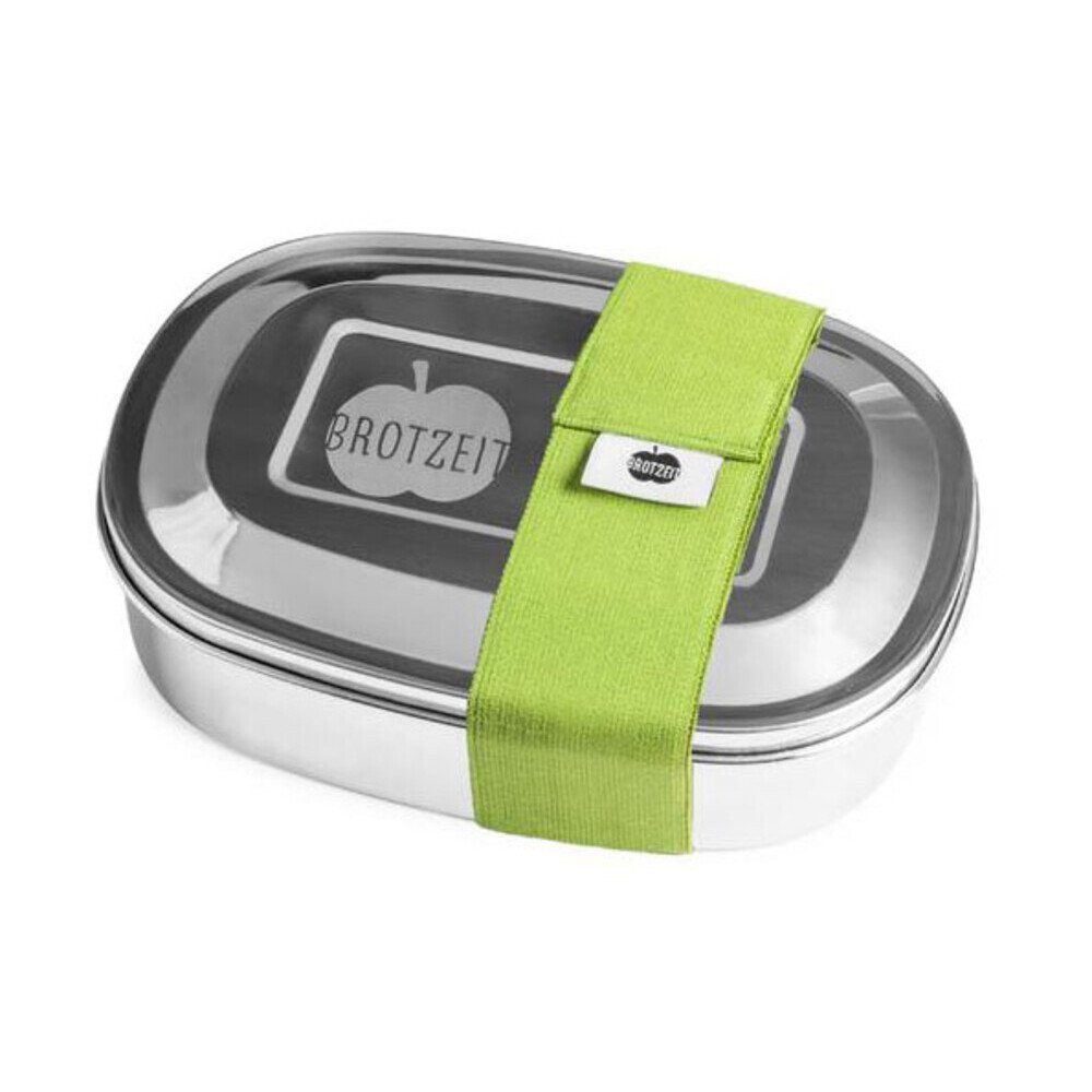 Brotzeit Lunchbox Lunchbox Magic grün Edelstahl 16,5x12,5x4,5cm, BPA frei, Edelstahl 18-10, Gummi, Lunchbox Magic grün Edelstahl, 16,50cm, BPA frei, grün