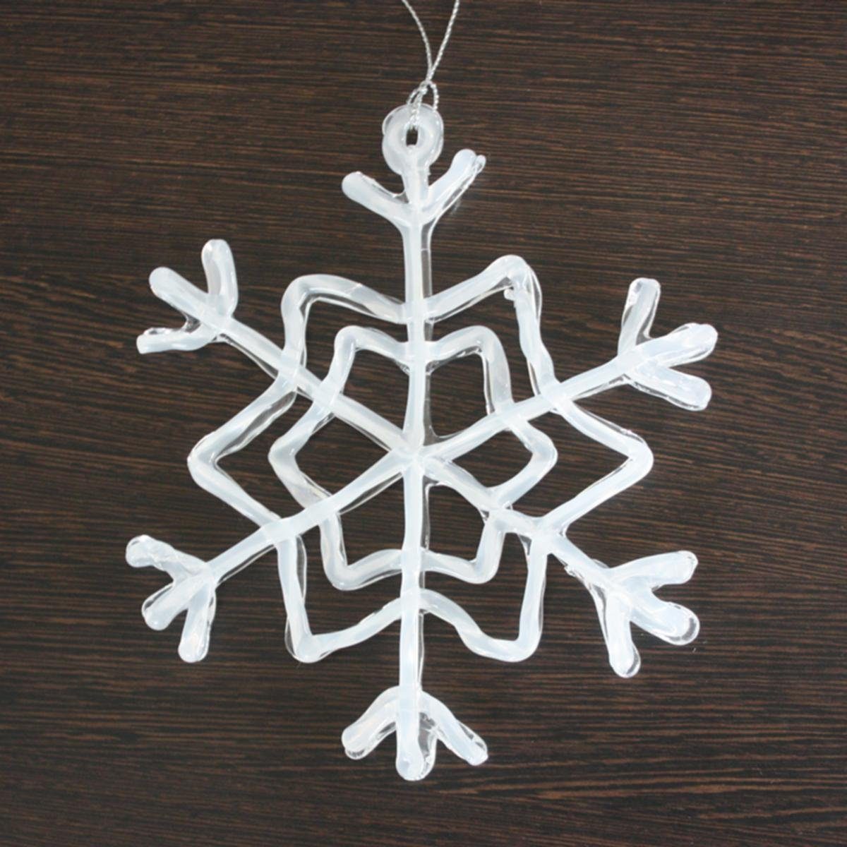 440s Christbaumschmuck 440s Eiskristall Schneeflocke Acryl-Hänger weiß ca 16 cm D (1-tlg)