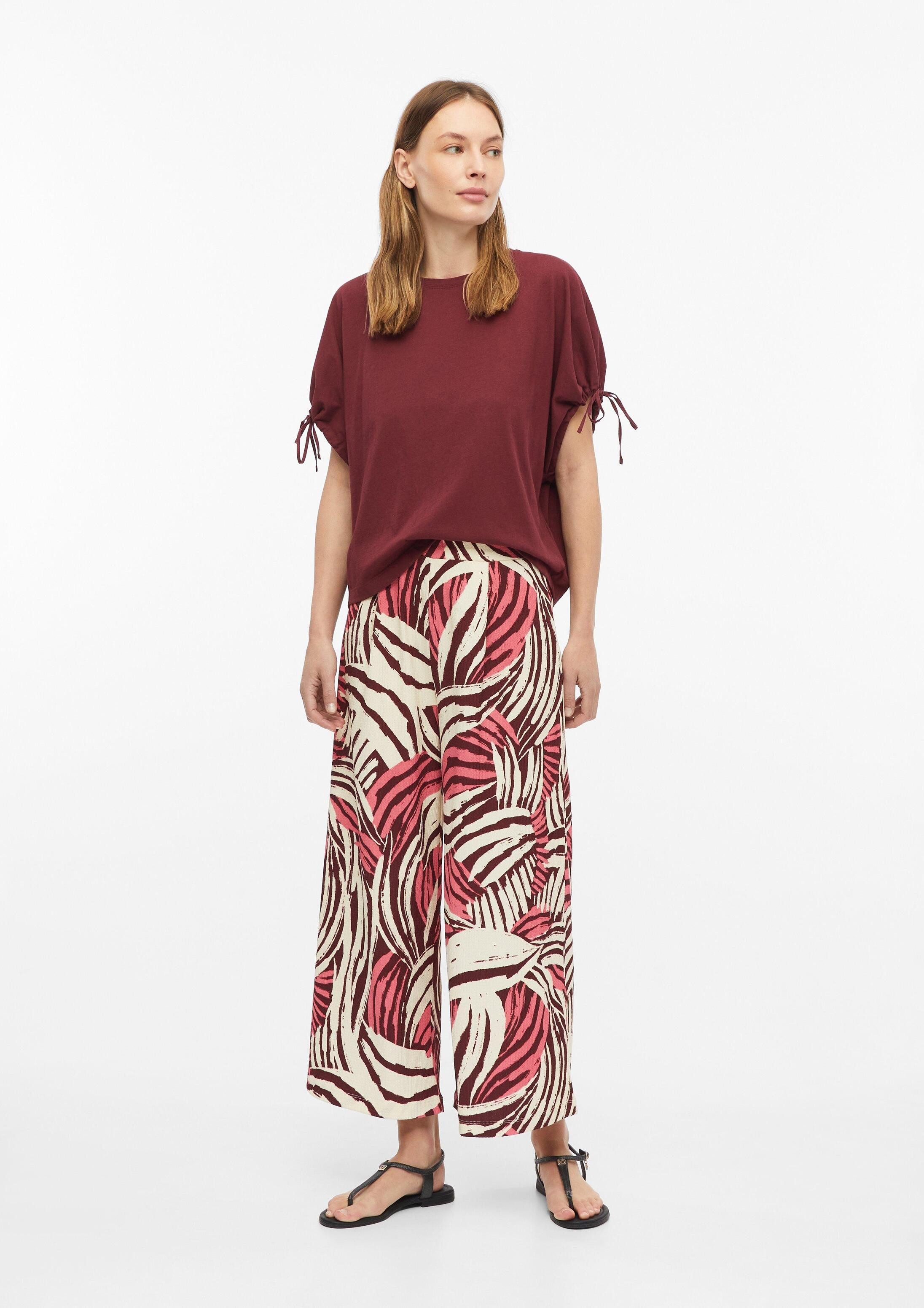 s.Oliver Culotte Hose Strukturierte Culotte mit Falten und Elastikbund