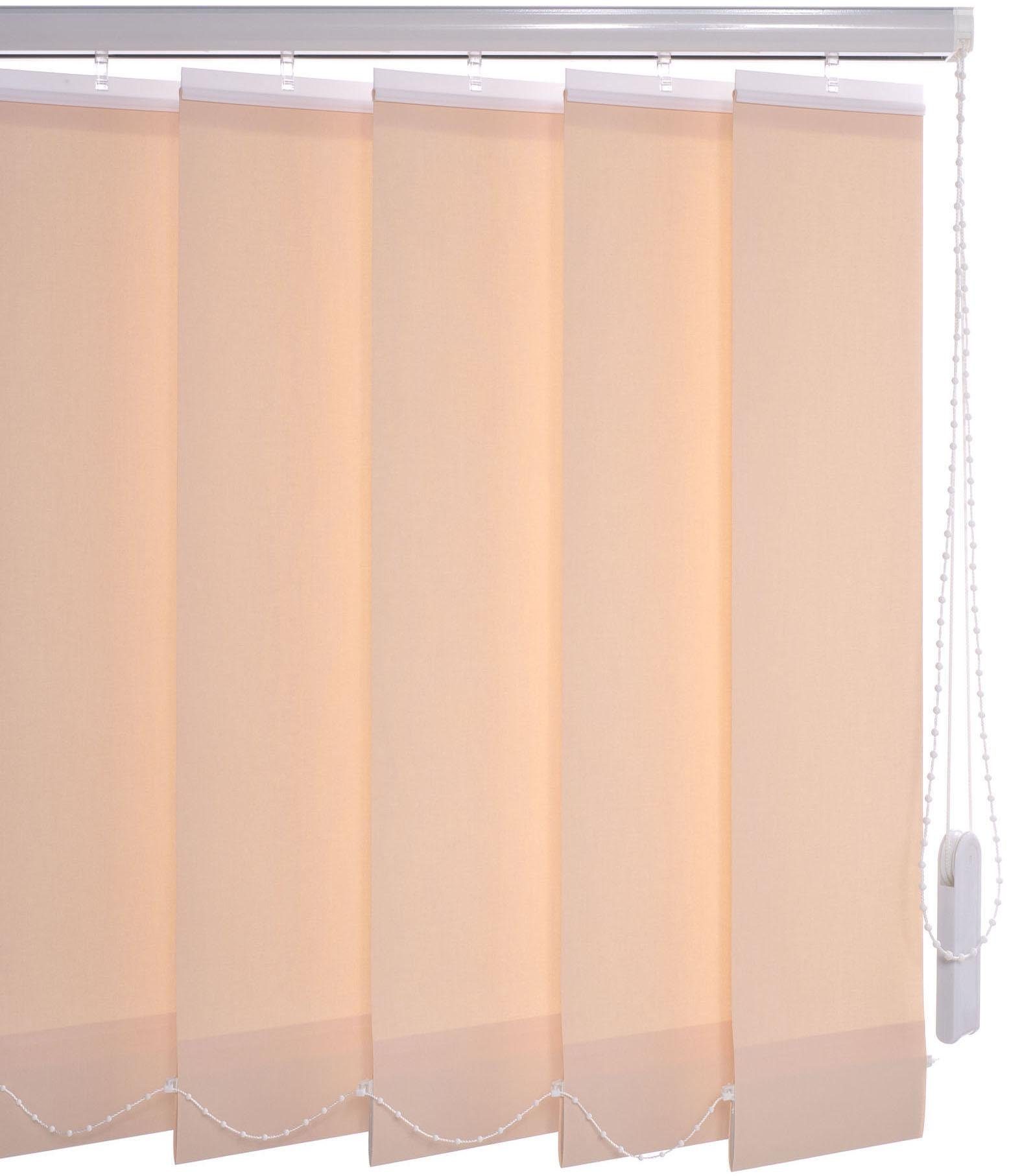 Lamellenvorhang Vertikalanlage 89 mm, Liedeco, mit Bohren apricot