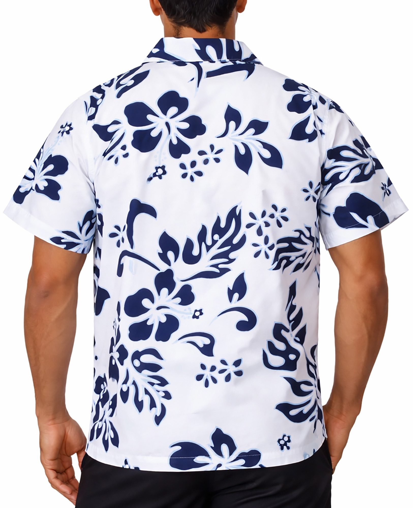 King Kameha Hawaiihemd "Hibiscus" Funky Hawaii-Hemd Herren Kurzarm Front-Tasche Stylish – Bild 4 von 5