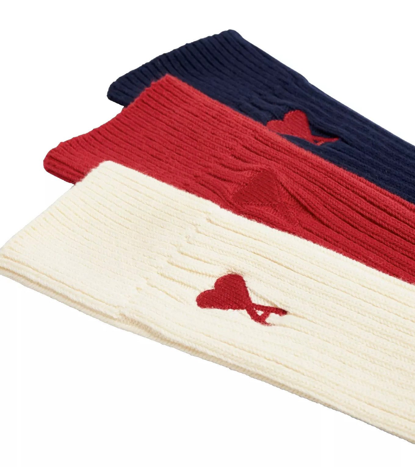 AMI PARIS - ALEXANDRE MATTIUSSI Freizeitsocken Unisex 3-er Pack Ami de Coeur Geschenk-Set Ribbed Knit für eine klassische, zeitlose Optik