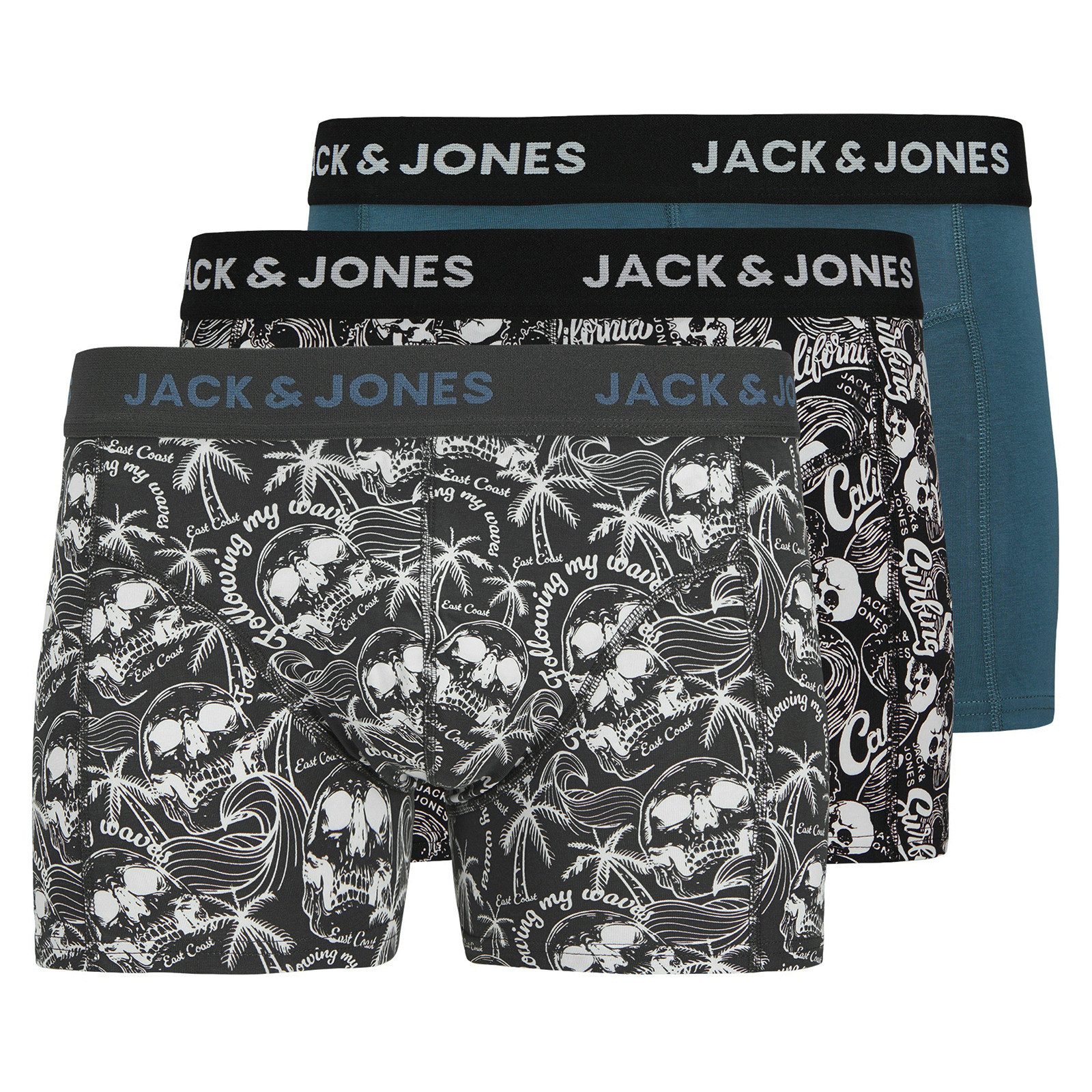 Retro Pants Jack&Jones XXL Pants 3er-Pack schwarz/grau Skullprint
