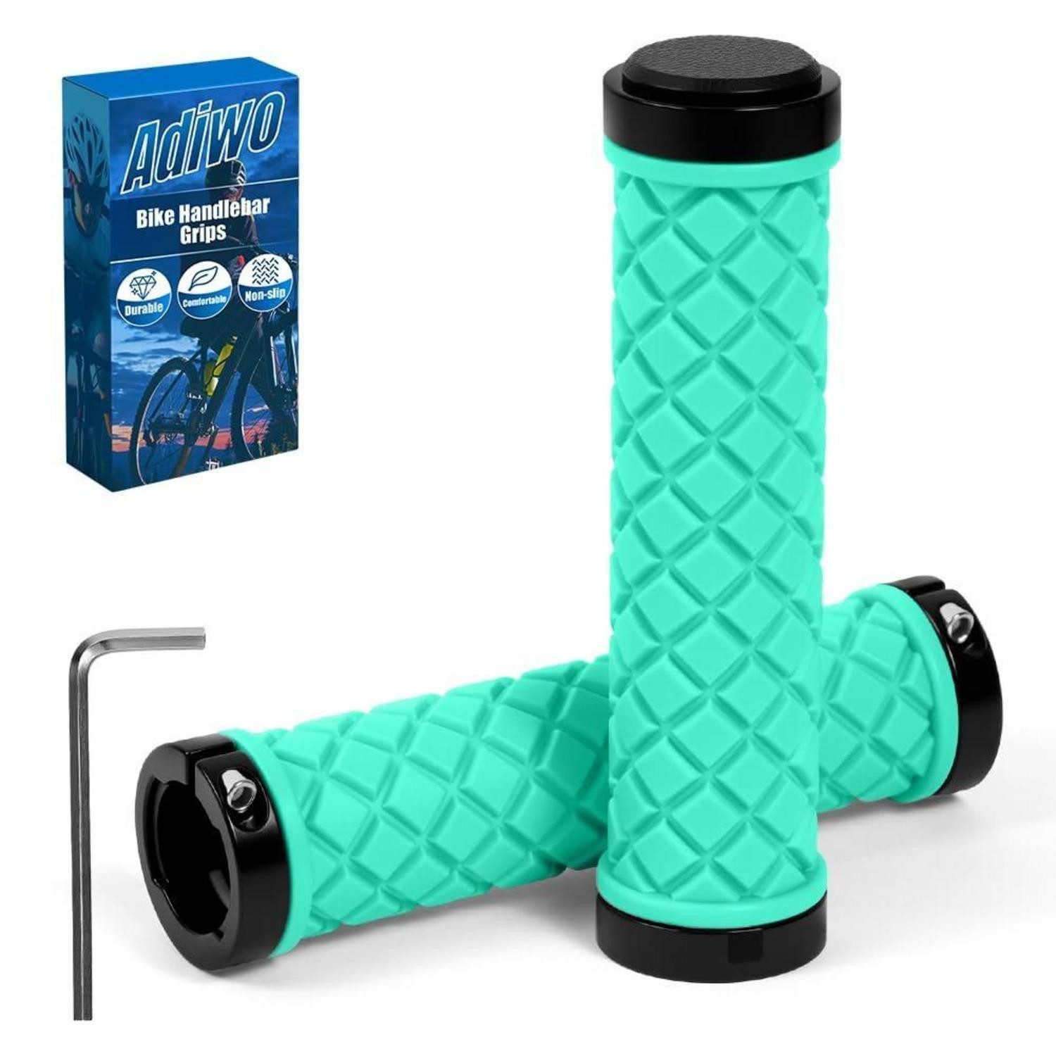 LuxusKollektion Fahrradlenker Fahrradgriffe ergonomisch rutschfest 22mm Schnellmontage türkis