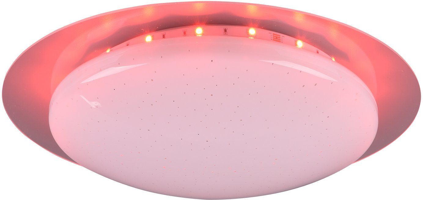 TRIO Leuchten LED Dimmer mehrere Joleen, Backlight, mit LED 35 Ø Dimmer, Fernbed., Farbwechsler, schaltbar, inkl. Starlight-Effekt, fest getrennt integriert, Helligkeitsstufen, cm RGB Deckenleuchte
