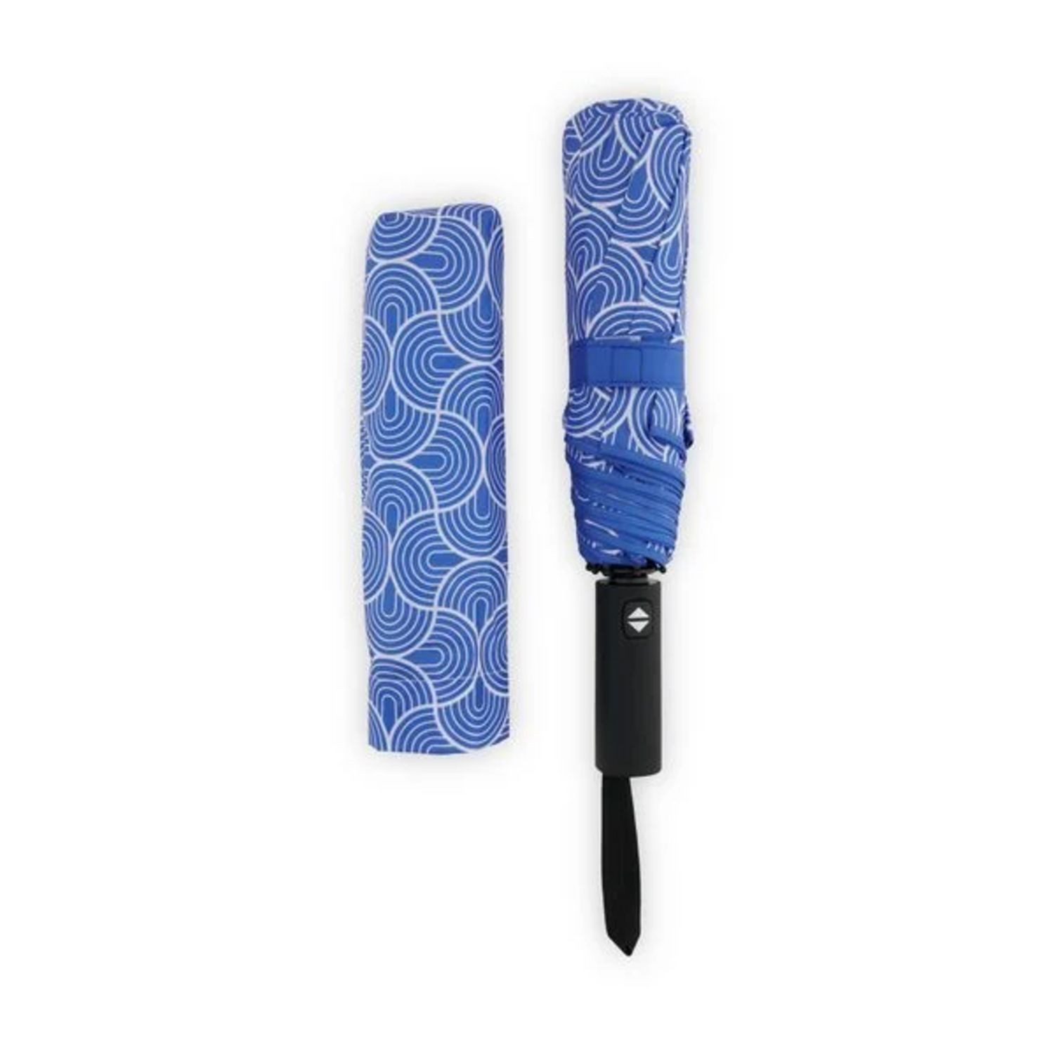 Regenschirm-Wanderstock Regenschirm Geometric blue ""Quiet Flow""