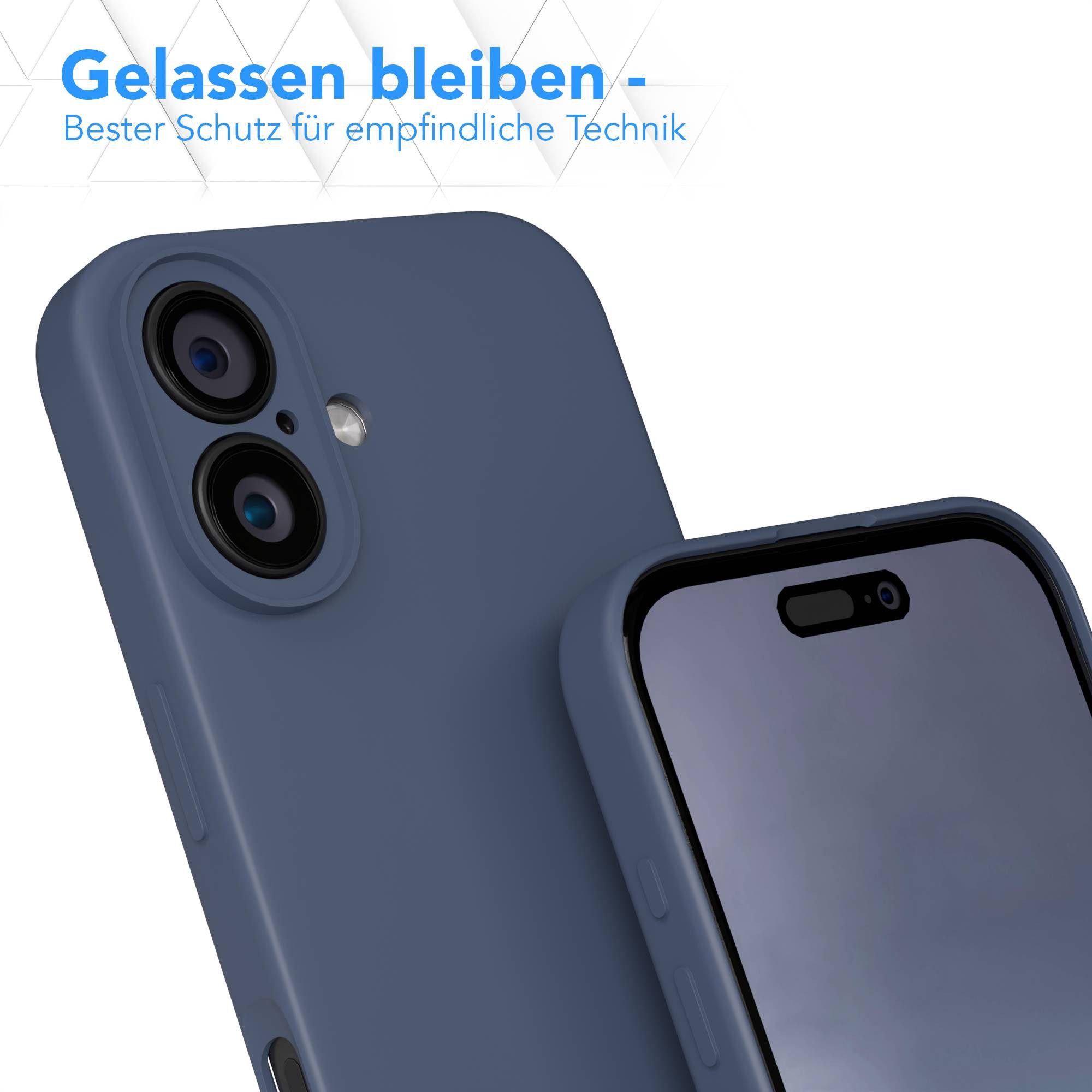 EAZY CASE Handyhülle für Apple iPhone 16 Hülle Silikon 6,1 Zoll, Handy Softcase mattierte Silikonhülle Back Cover Soft Blau / Petrol – Bild 4 von 5