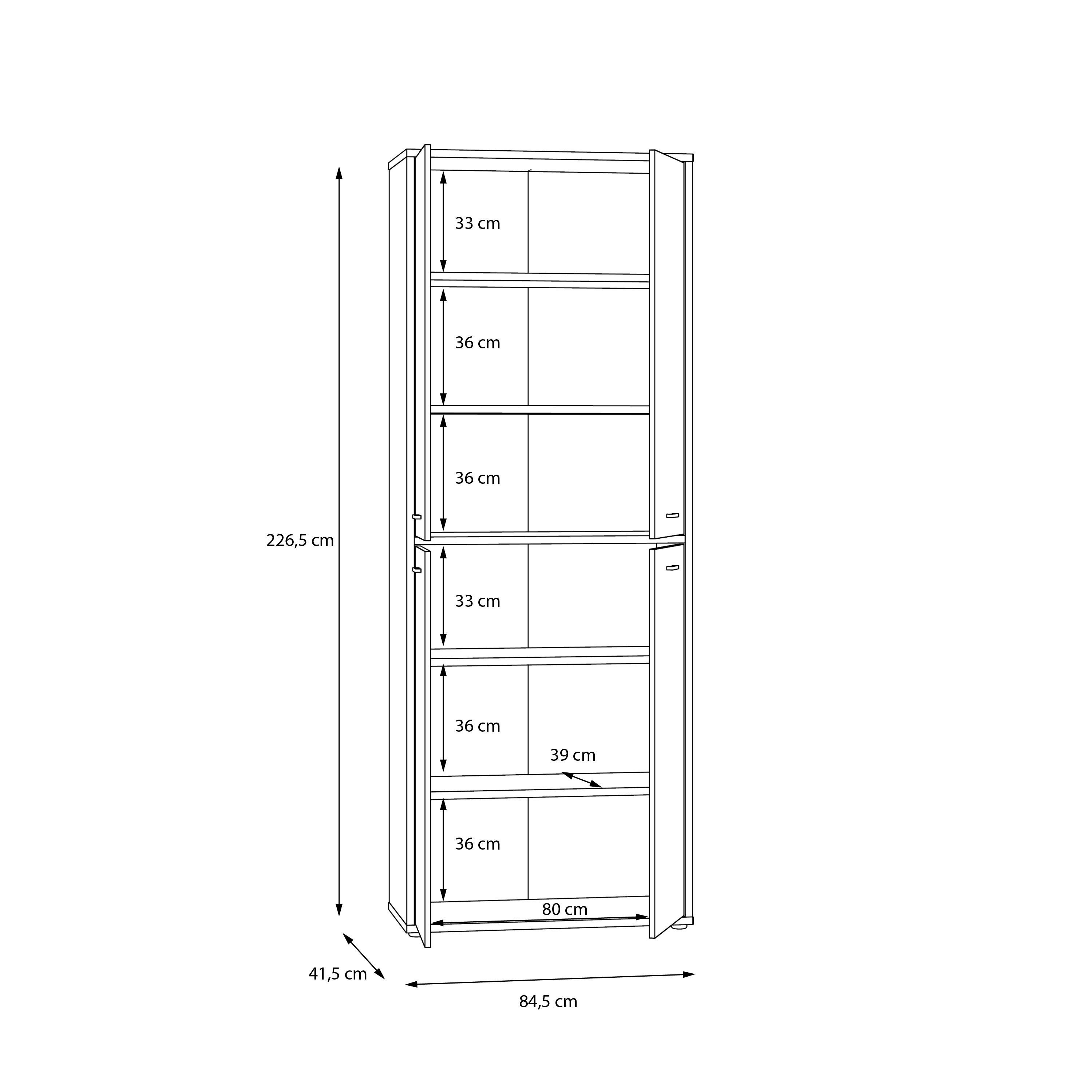 FORTE Home Valley Office das Aktenschrank Moderner Mehrzweckschrank für Ice