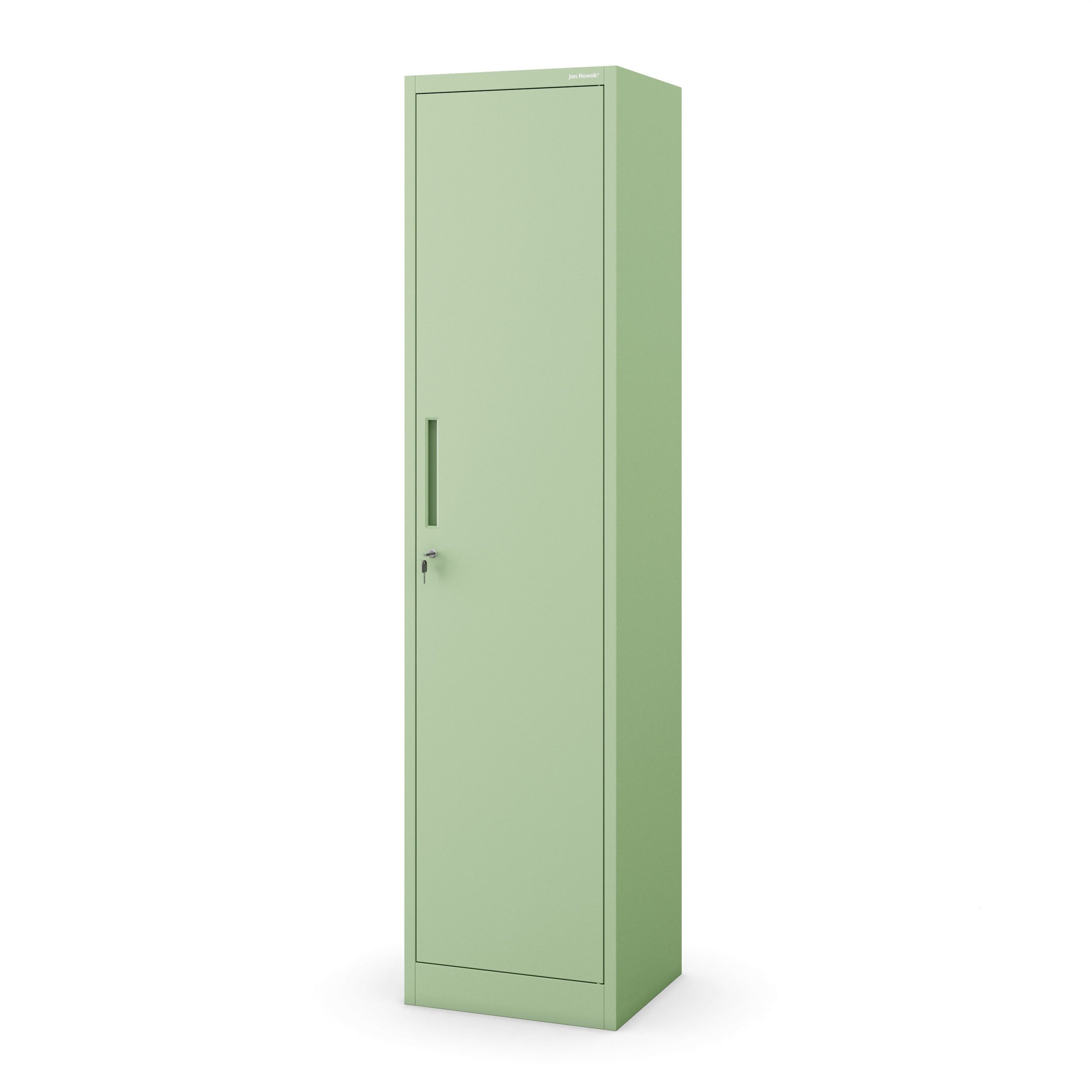 Jan Nowak Aktenschrank Metall Büroschrank abschließbar 45 cm ALEX 4 Böden Stahl schmal (Stahl 0,6 mm Wandmontage möglich PZH-zertifiziert 185 cm) Aktenschrank Schloss 2 Schlüssel platzsparend 9 Farben robust