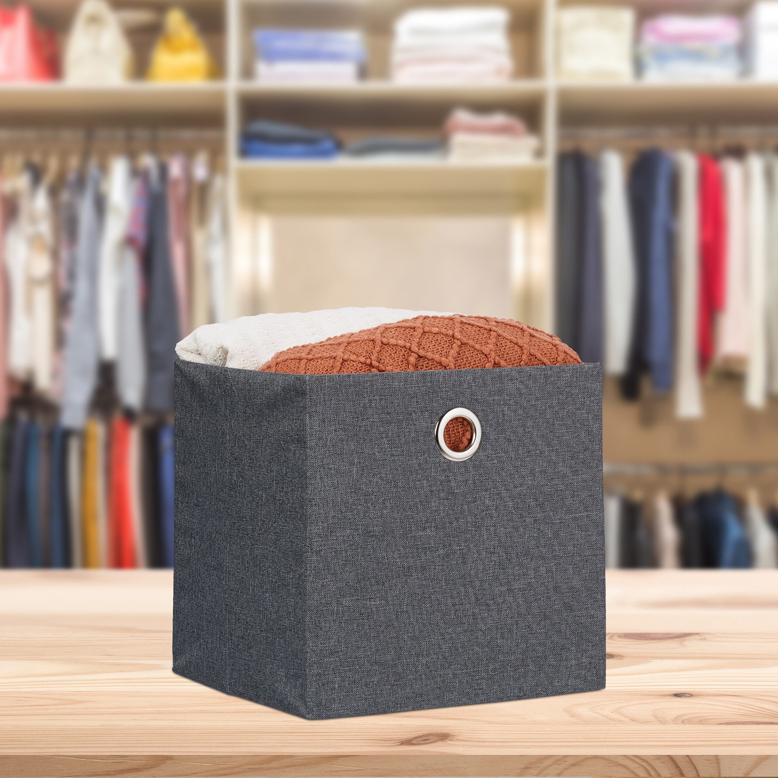 relaxdays Aufbewahrungsbox im 2er Set, Dunkelgrau günstig online kaufen