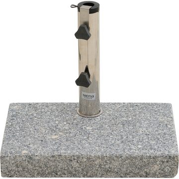 Schirmständer-Platte Granit, Gartentrends, in silber, Edelstahl, Granit - 45x7,5x28cm (BxHxT)