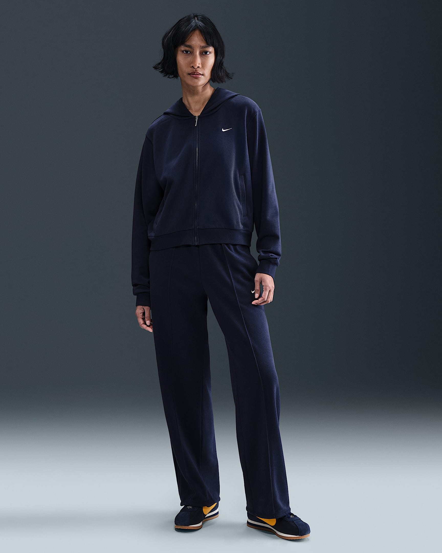 Nike Kapuzensweatjacke W NSW NK CHLL FT FZ HDY MIDNIGHT NAVY/WHITE