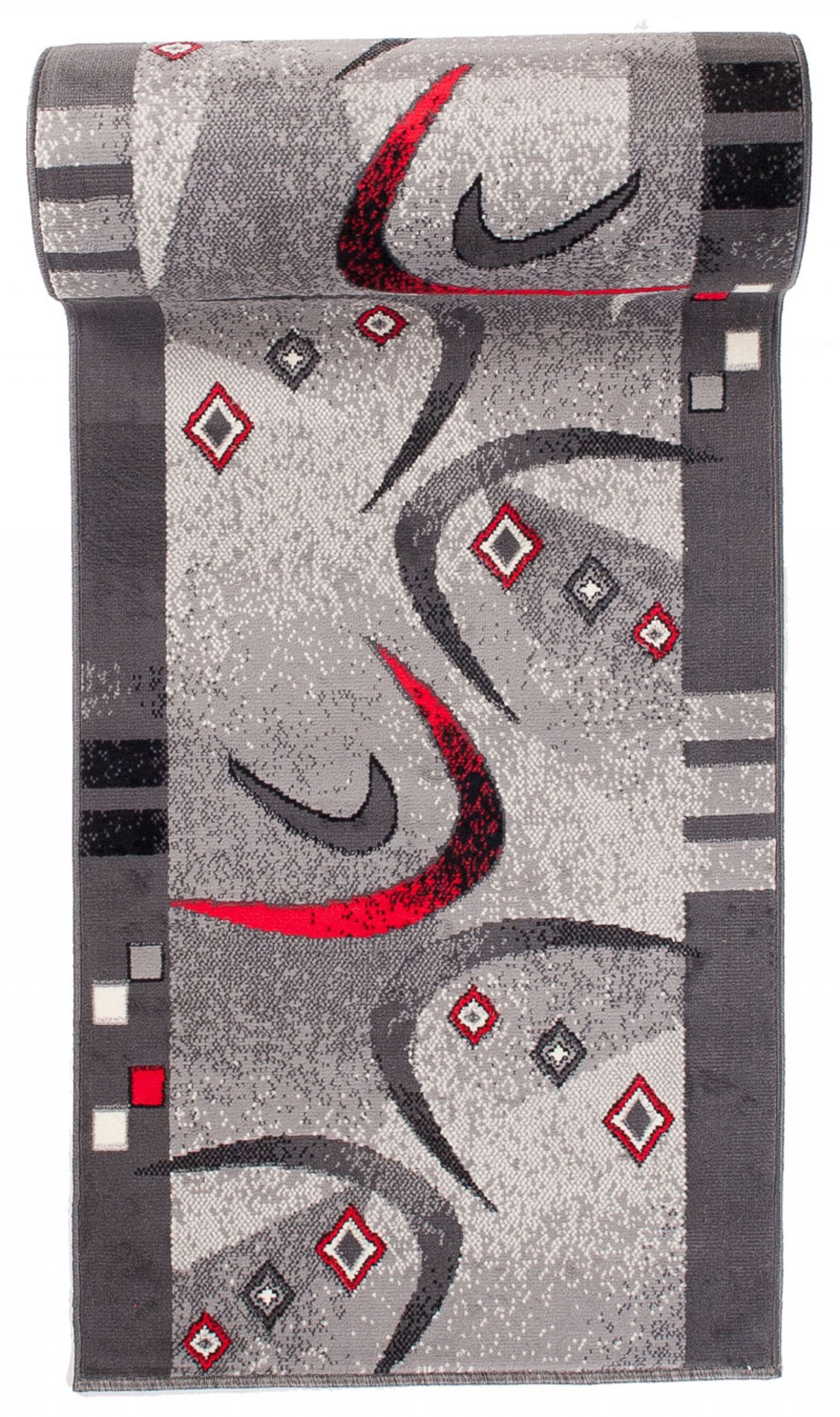 Mazovia Läufer Retro Geometrisch Anthrazit Grau Flur, Schlafzimmer, Diele, Fußbodenheizung