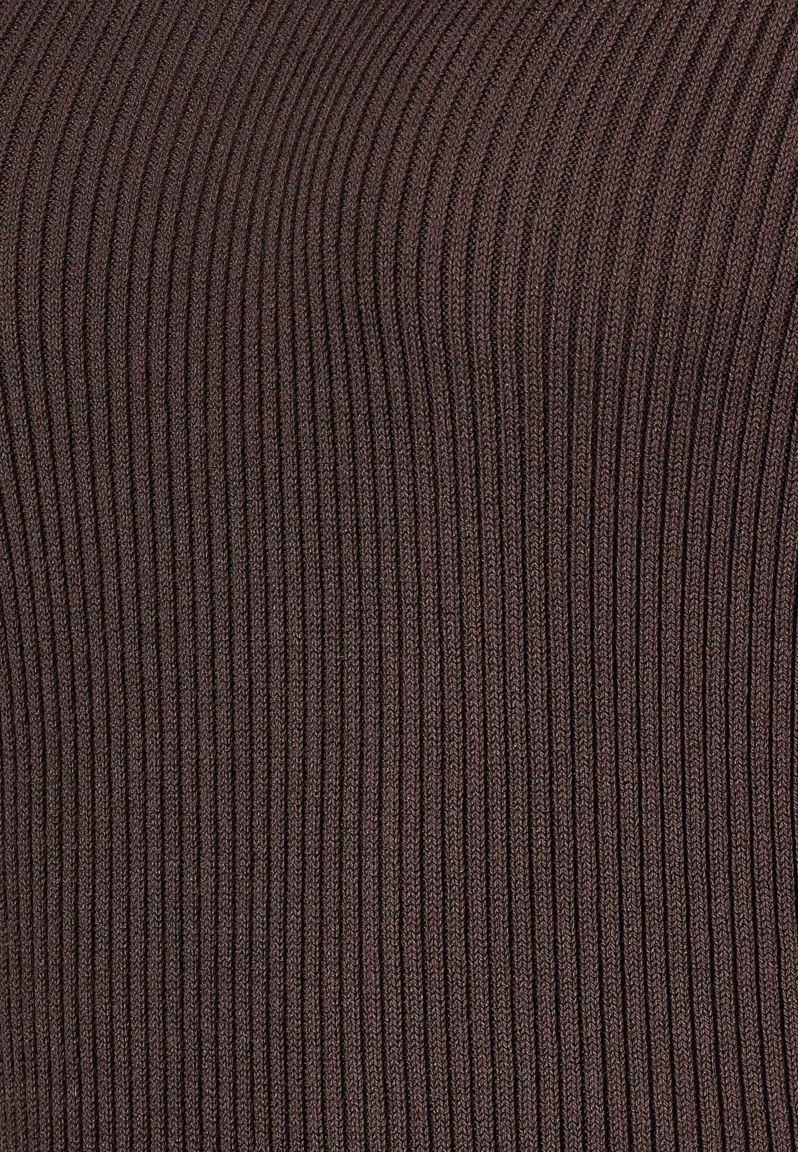 Eight2Nine Shirtkleid Geripptes, figurbetontes Outfit mit langen Ärmeln für Damen (lang, 1-tlg) Baumwolle Normal Fit Rundhals Langarm Einfarbig wärmend