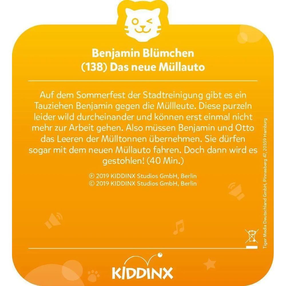 Tiger Media Deutschland GmbH Hörspiel tigercard - Benjamin Blümchen - Folge 138: Das neue Müllauto
