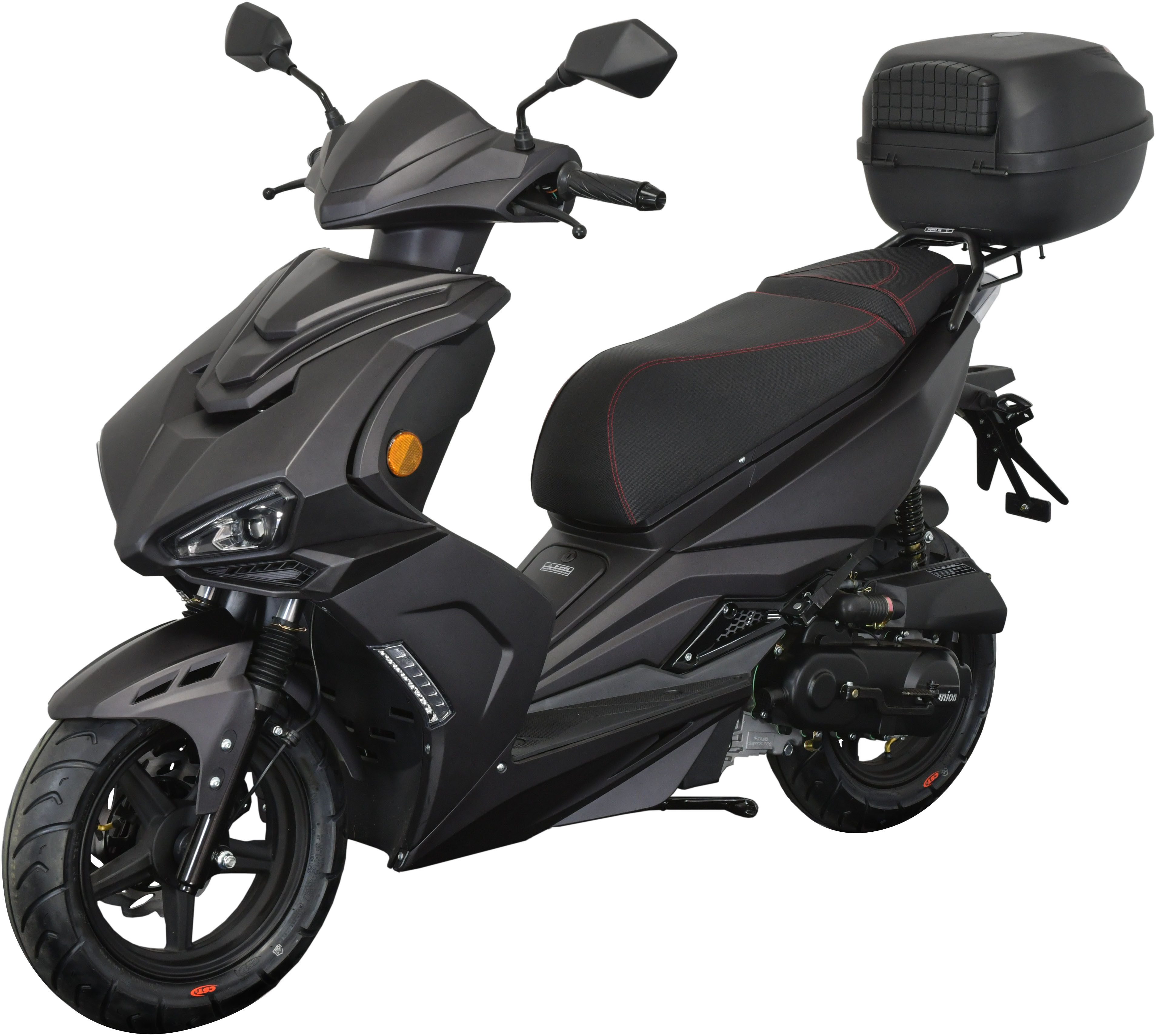 GT UNION Motorroller Striker 25, 49,5 ccm, 25 km/h, Euro 5+, (Set, mit Topcase), Luftgekühlter Motor