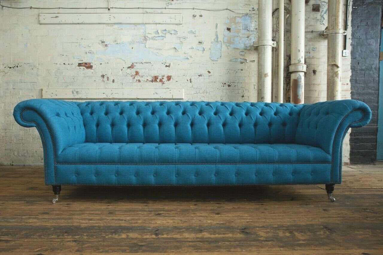 JVmoebel Chesterfield-Sofa, Chesterfield 4 Sofa cm 265 Sofa Sitzer Design Couch