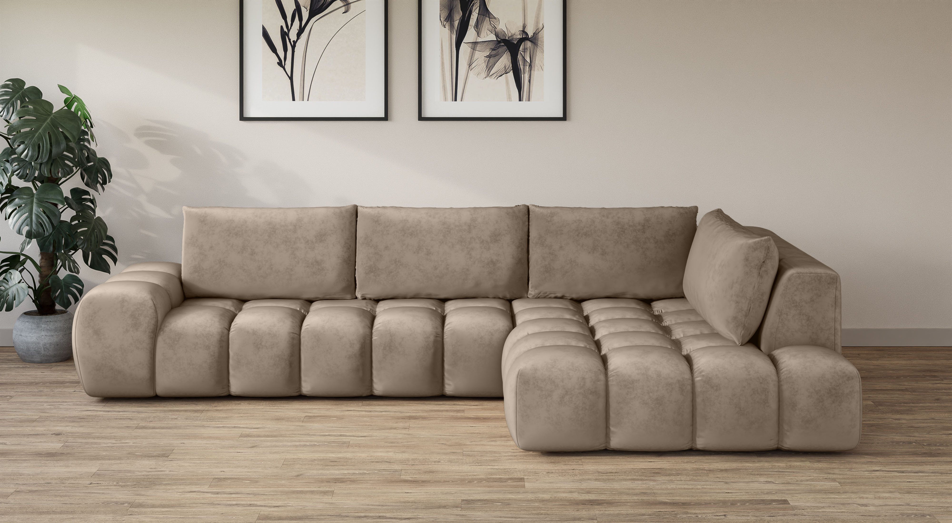 INOSIGN Ecksofa "AZITA Designsofa, elegant und bequem L-Form, Bubble-Optik" günstig online kaufen