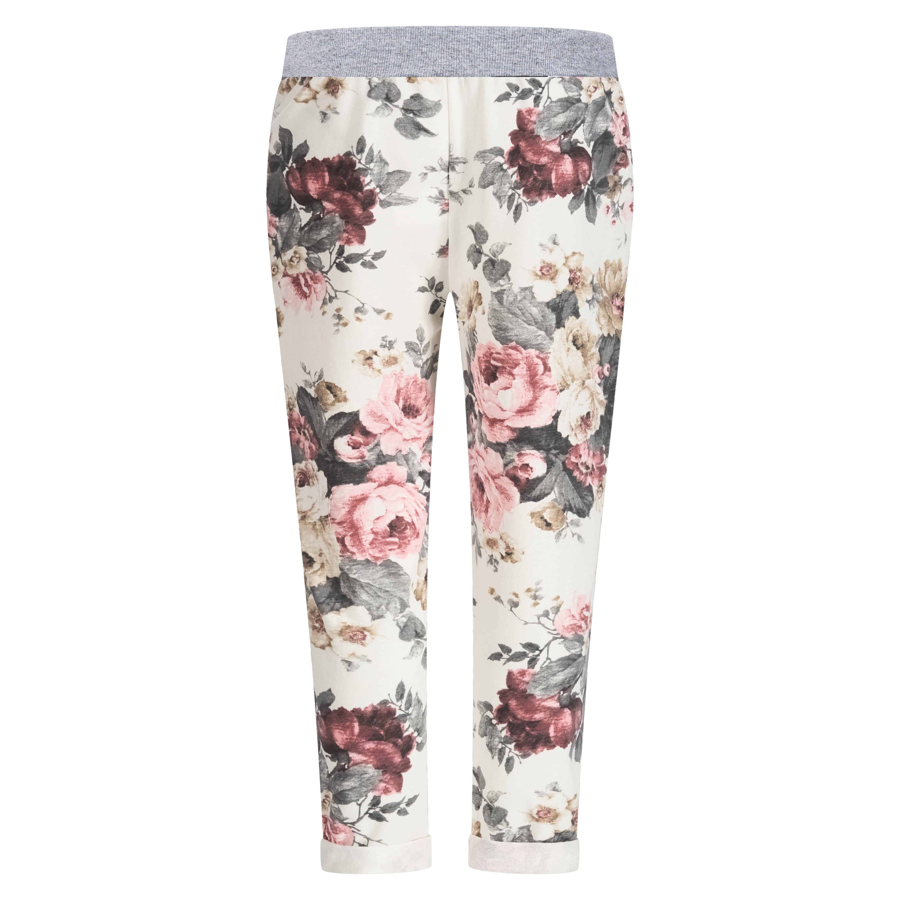 Mississhop Chinohose Damen Hose Blumen Jogginghose günstig online kaufen