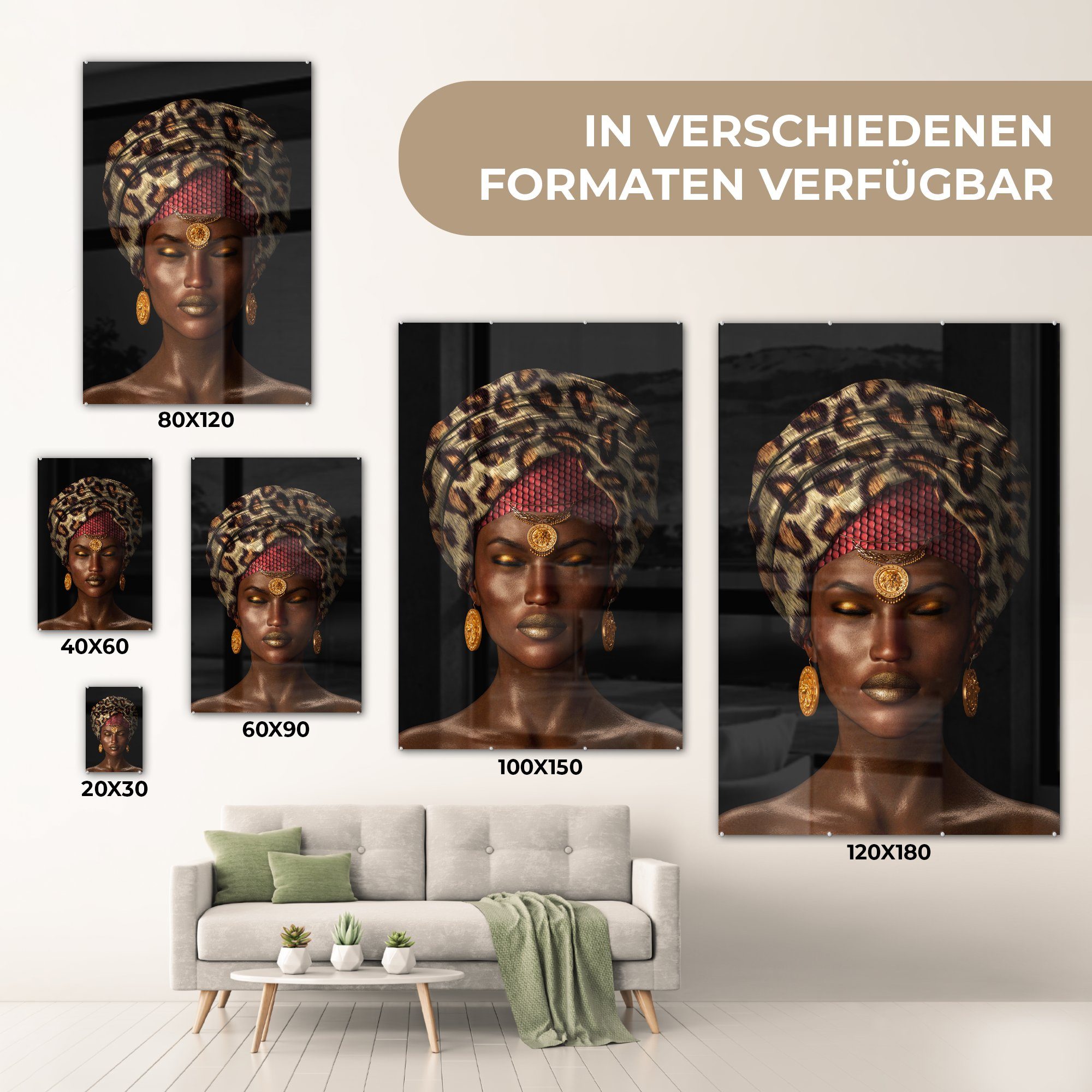 MuchoWow Acrylglasbild Frauen Bilder - Farben Wanddekoration Accessoires, St), Glas auf (1 - Foto - - Glas Wandbild auf Glasbilder 