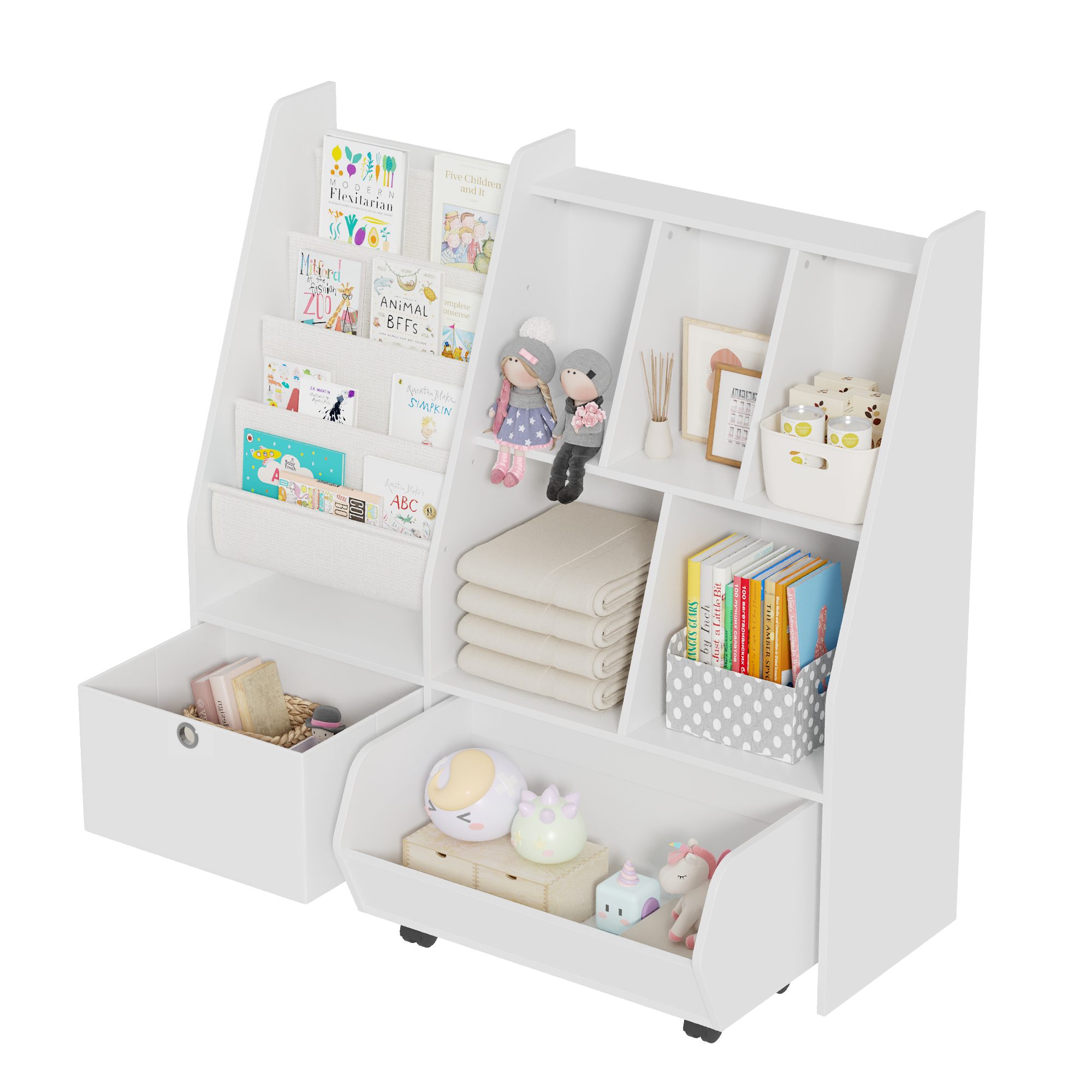 FUFU&GAGA Standregal Spielzeug- und Bücherregal für Kinder, Weiß, MDF, 100× günstig online kaufen