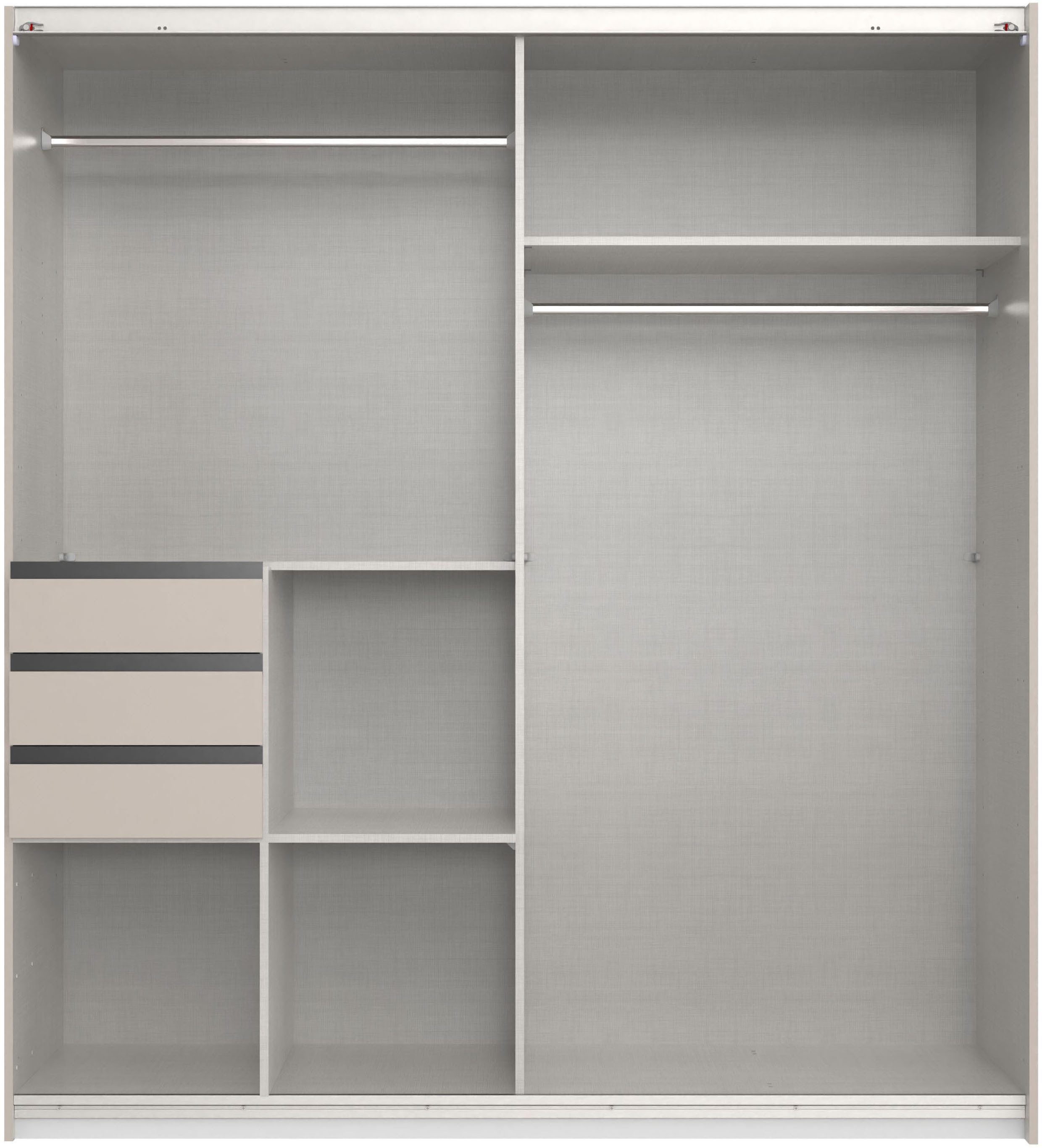 Wimex Schwebetürenschrank SAIGON in den Breiten 180cm & 225cm, Farbe: Saharagrau inkl. Spiegel
