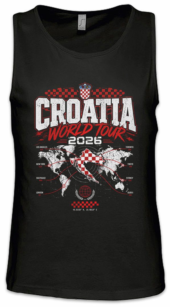 Urban Backwoods Tanktop Team Croatia 3 Ärmelloses T-Shirt Kroatien Hrvatska Zagreb Adriatic Dalmatia Vatreni Fußball WM