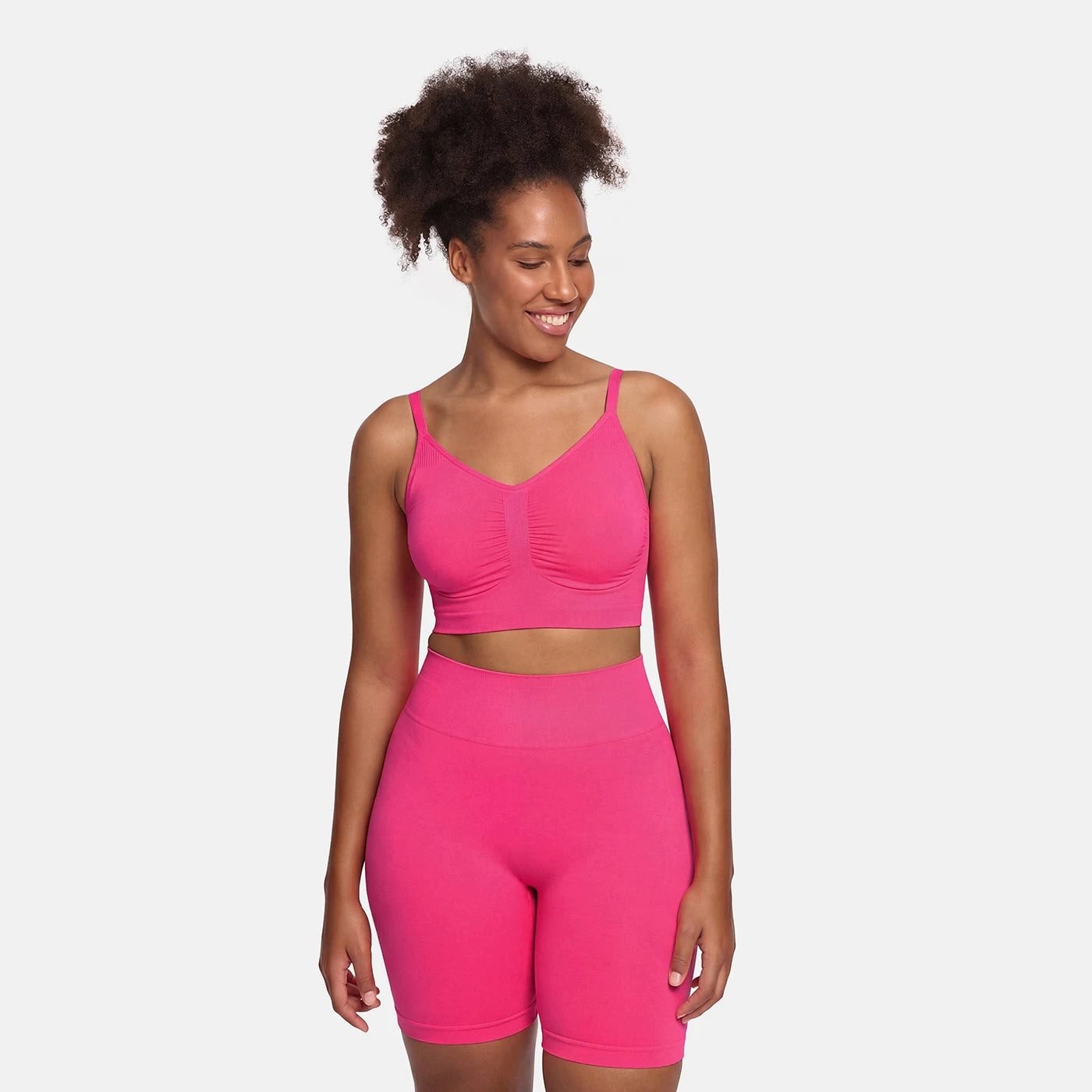 cfab (creamy fabrics) Bügelloser BH Comfort Bralette-Neon Pink-S (1-tlg)