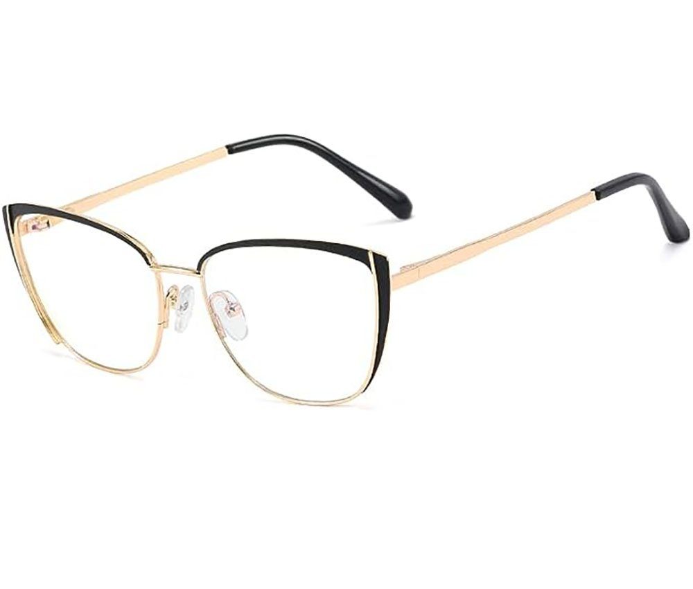 L.Ru UG Brillengestell Brille Blaulichtblockierende Brille Retro Brille  Anti Computerbrille, Retro Frauen Metall Brillengestell