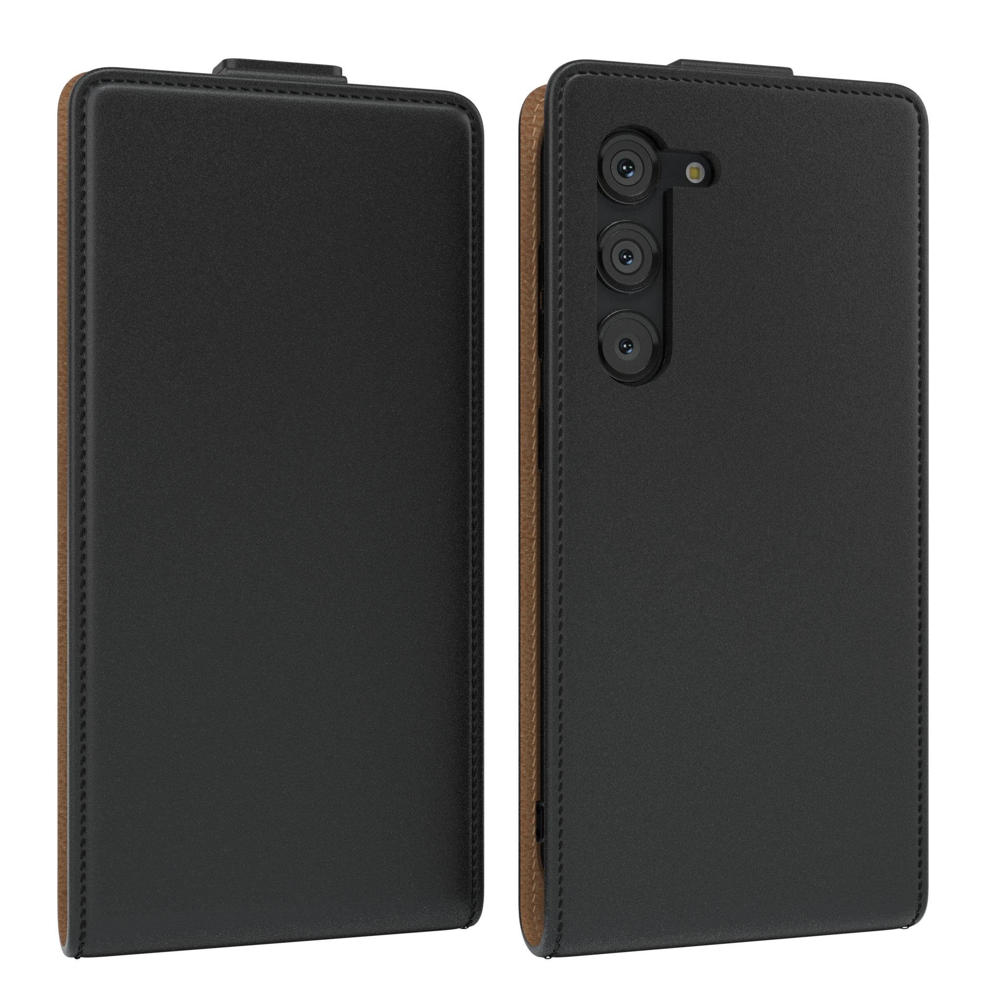 EAZY CASE Handyhülle Flipcase für Samsung Galaxy S23 6,1 Zoll, Tasche Klapphülle Handytasche zum Aufklappen Etui Kunstleder Schwarz
