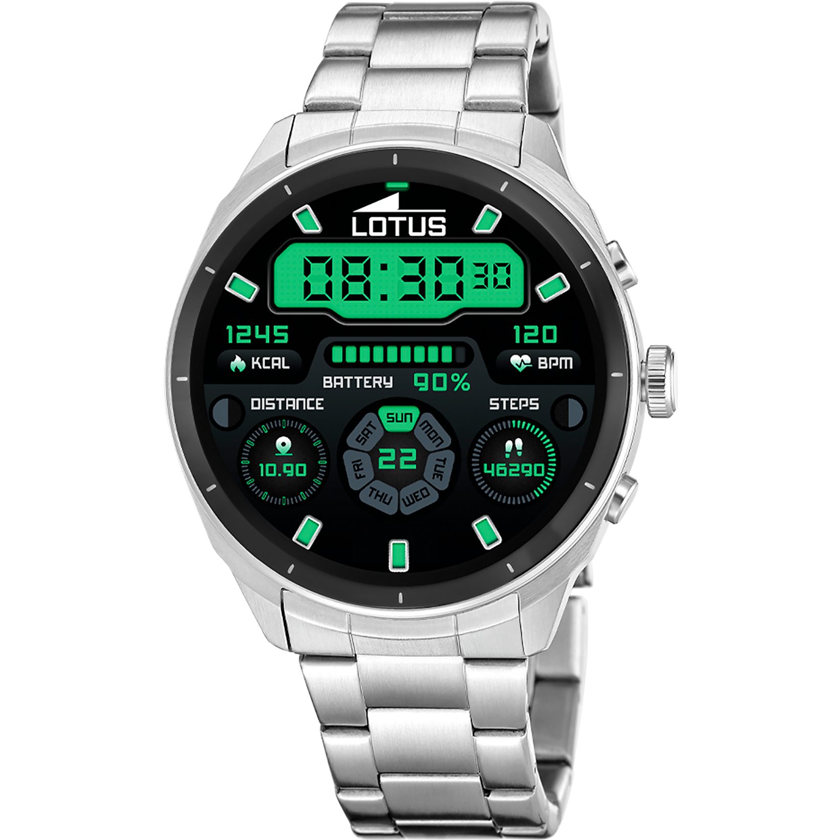 Lotus Smartwatch Smartwatch, Armbanduhr,Herrenuhr,Bluetooth,Steuerung der Smartphone-Kamera,Wecker