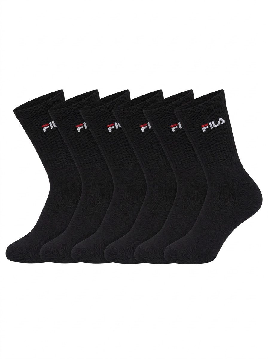 Fila Tennissocken UNISEX CREW TENNIS FULL TERRY SOCKS (6 Paar) mit normaler Passform, für Sneakers oder Sportschuhe, Crew-Höhe