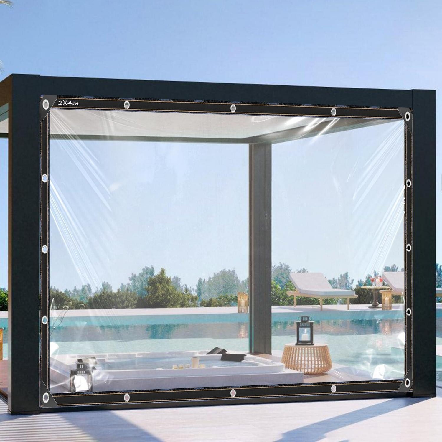 LuxusKollektion Schutzplane Plane Transparent 2x4m mit Ösen