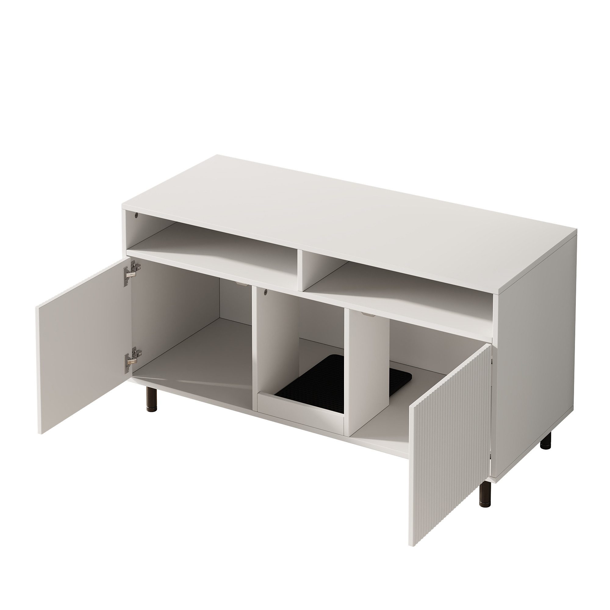 Yorbay Mehrzweckschrank Katzentoilettenschrank 120 cm mit Sandauffangmatte Sideboard TV Schrank