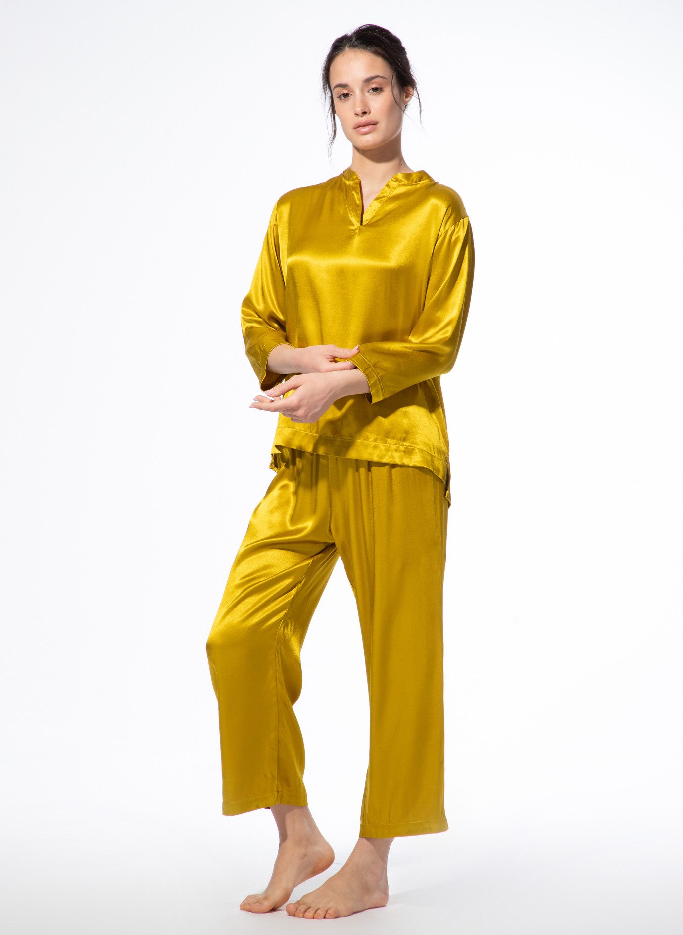 Short Stories Pyjamahose SHORT STORIES 621801 Pants 7/8 golden palm