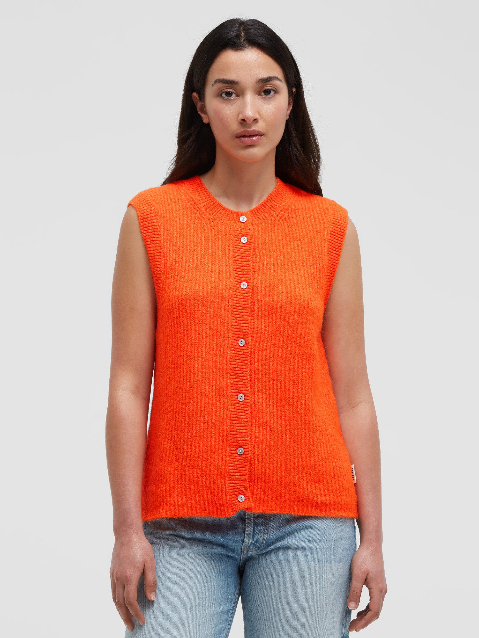SENSES.THE LABEL Strickweste im Rippstrickmuster