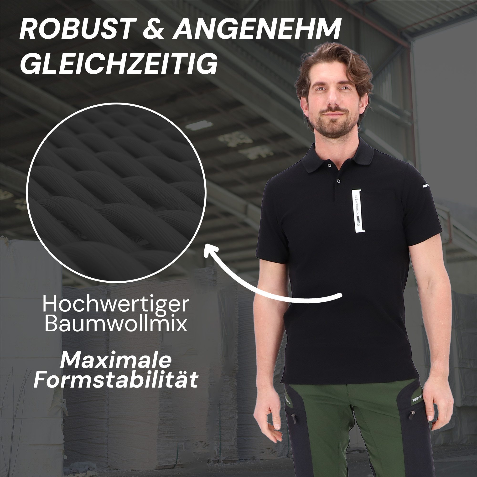 PUMA Workwear Poloshirt ADVANCED Herren Shirt mit Brusttasche und Utility F günstig online kaufen