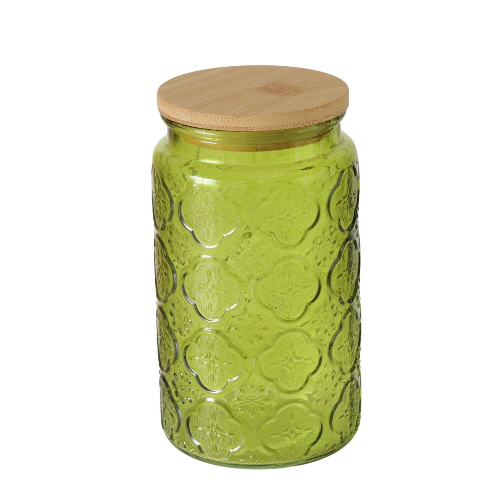 BOLTZE GRUPPE Vorratsglas Ein Glas mit einem Bambusdeckel IMOLA, 1000 ml, Glas, (einzeln, einzeln)