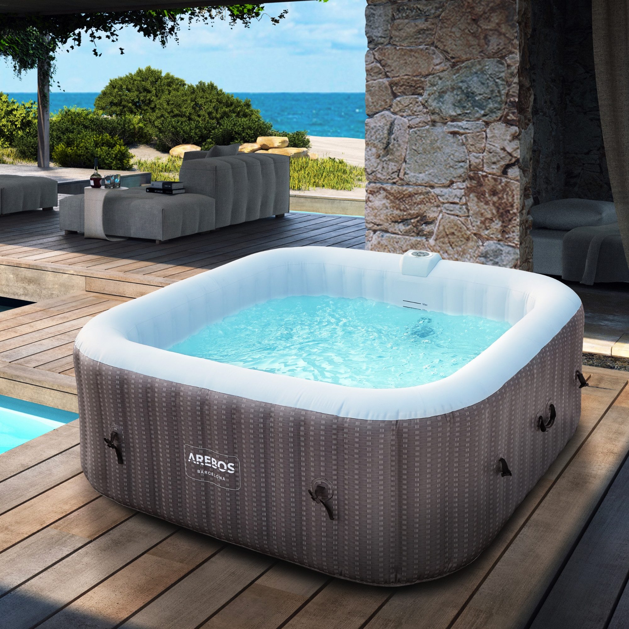 Arebos Whirlpool Aufblasbar, Innen- und Außenbereich, günstig online kaufen