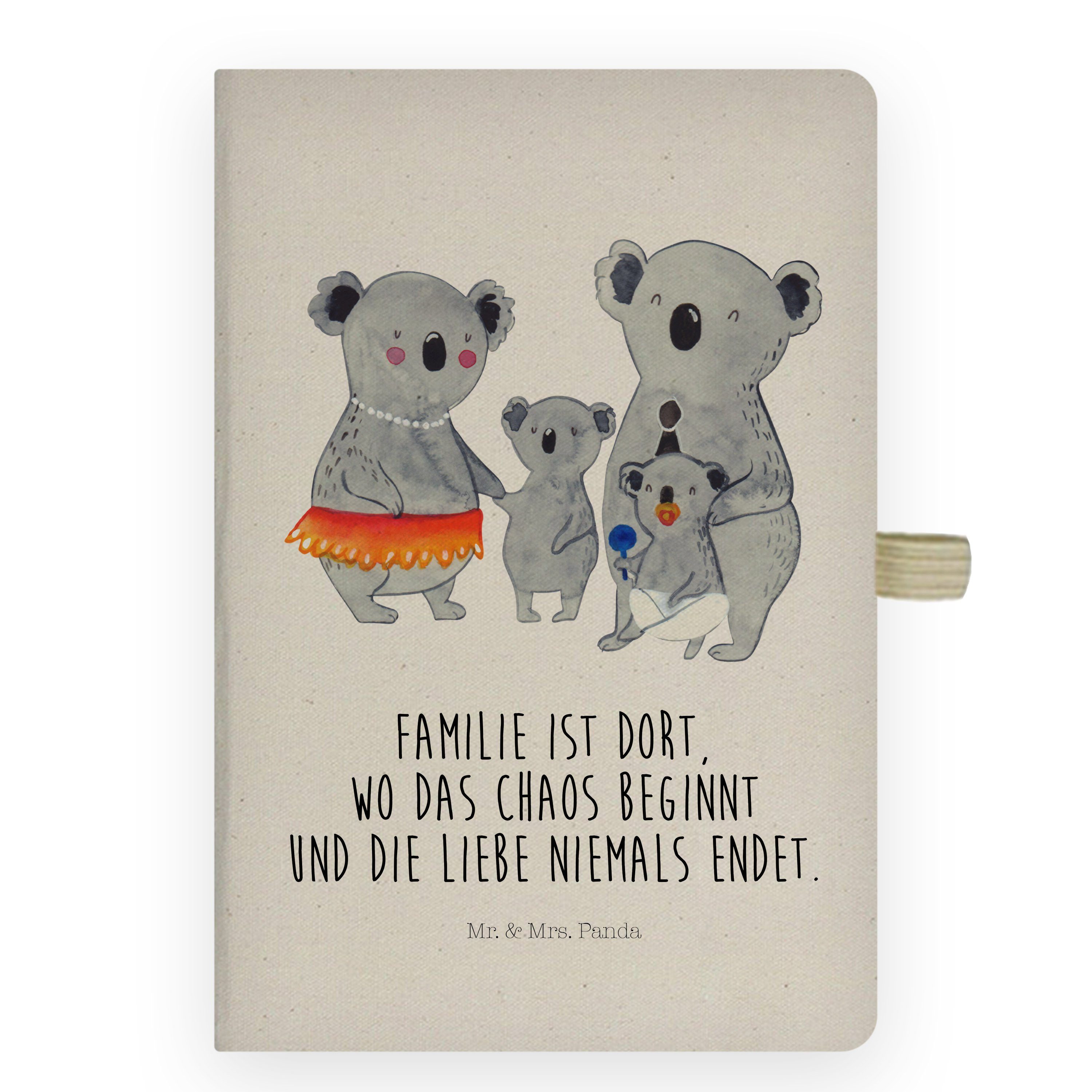 Mr. & Mrs. Panda Notizbuch Koala Familie - Transparent - Geschenk, Notizblock, Muttertag, Vatert Mr. & Mrs. Panda