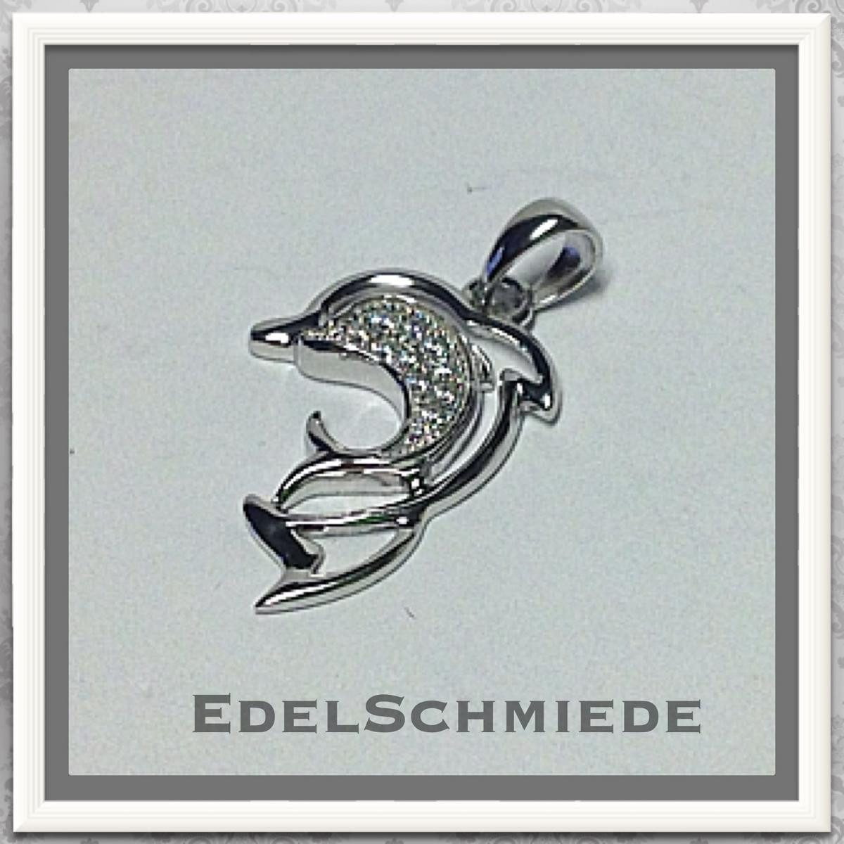 Kettenanhänger Edelschmiede925 kleines Delfinpaar in 925 Silber als Anhänger