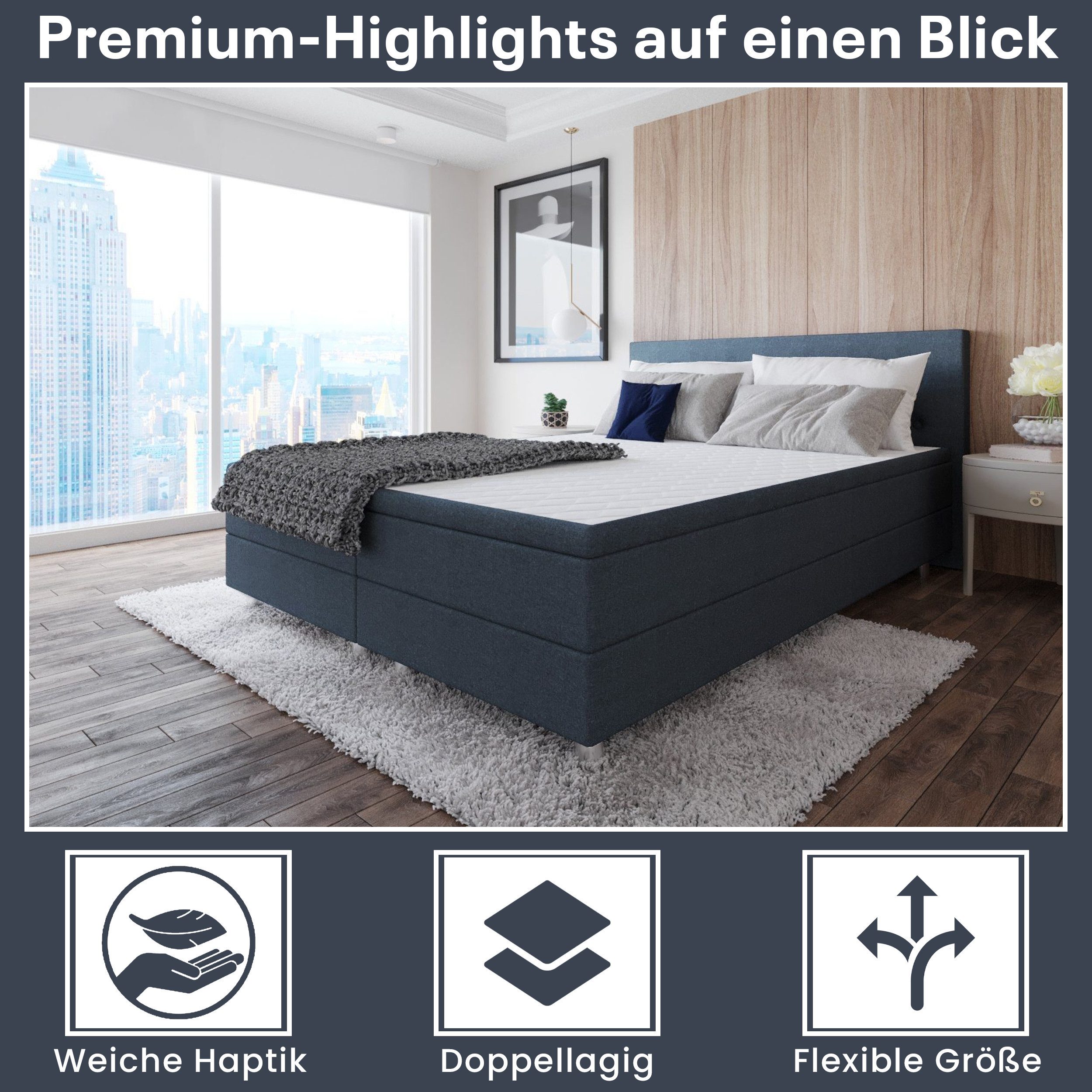Best for Home Boxspringbett Best for Home Boxspringbett – Komfortable Bonne günstig online kaufen