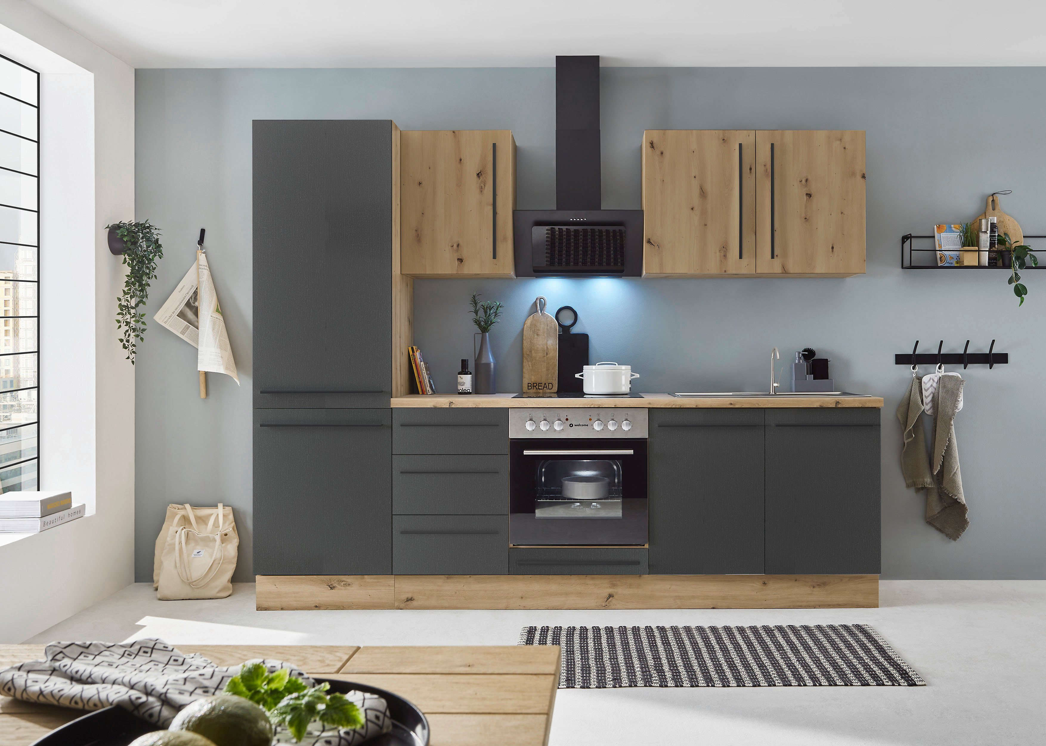 KOCHSTATION Küchenzeile KS-Florida mit 38mm starker Arbeitsplatte, Breite 2 günstig online kaufen