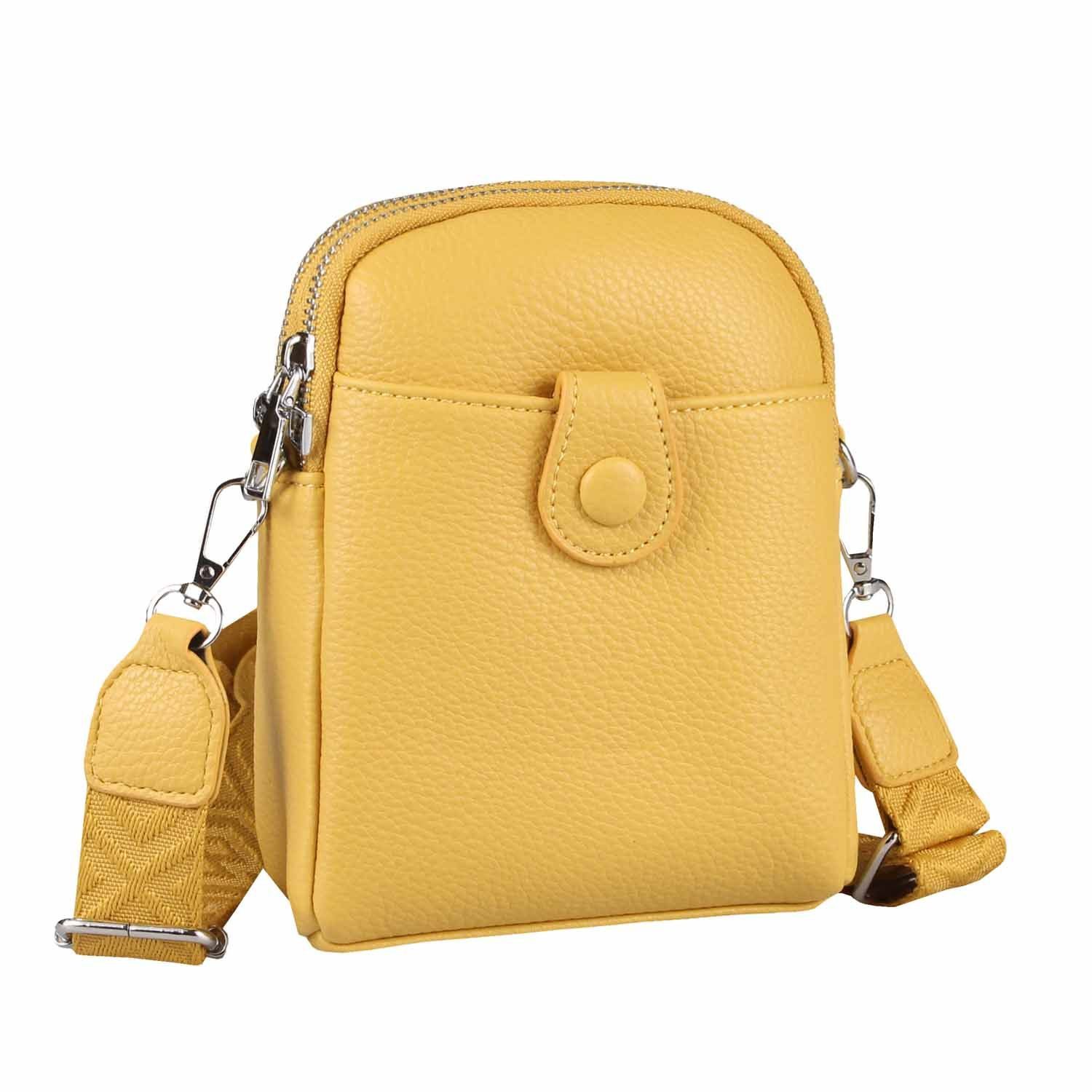 ITALYSHOP24 Schultertasche Damen Tasche Minibag Umhängetasche Geldbörse Handytasche Crossover, Brusttasche Bodybag Crossbody Hüfttasche Clutch leicht Gewicht