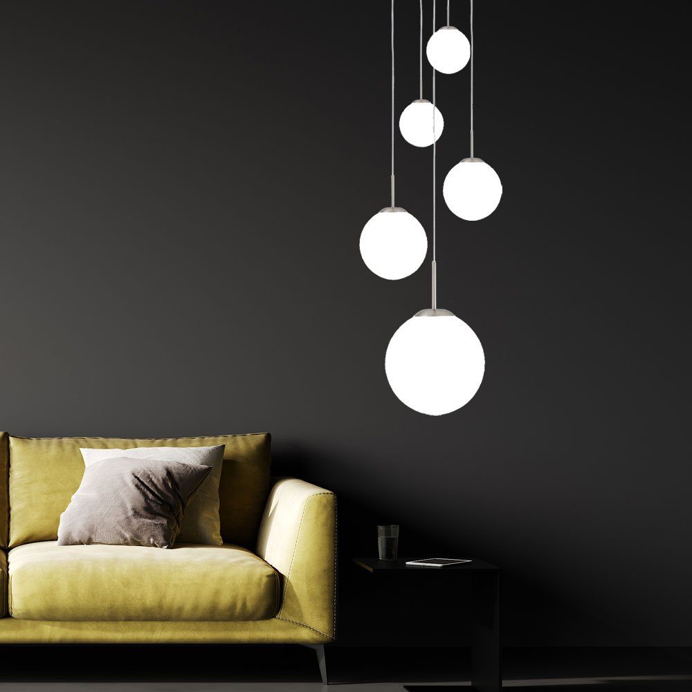 Steinhauer LIGHTING Hängeleuchte, Leuchtmittel nicht inklusive, Hängelampe Esstischleuchte Glaskugel modern Höhe anpassbar Pendellampe