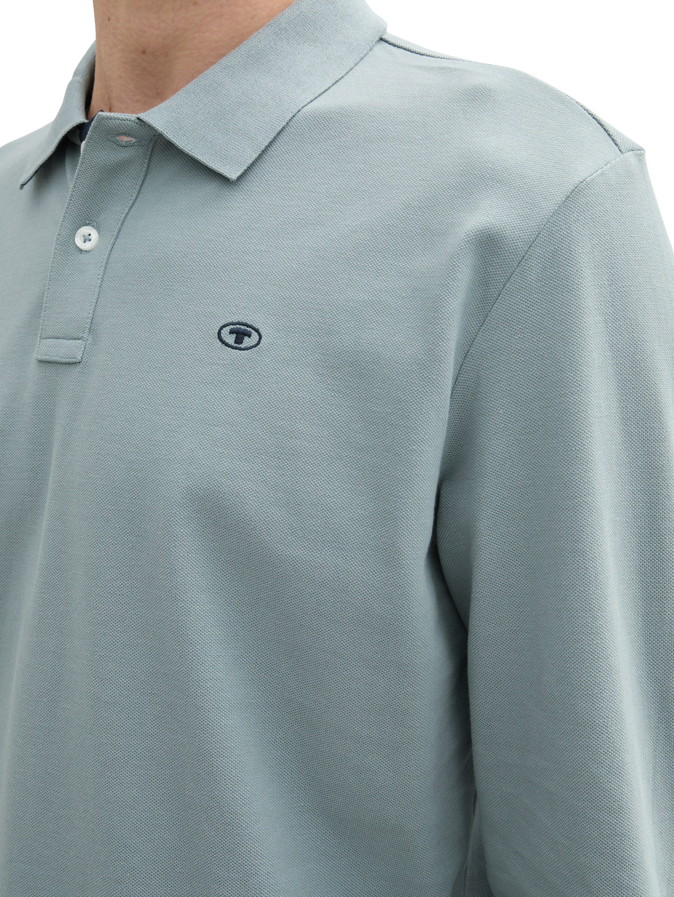 TOM TAILOR Langarm-Poloshirt mit Logo-Stickerei