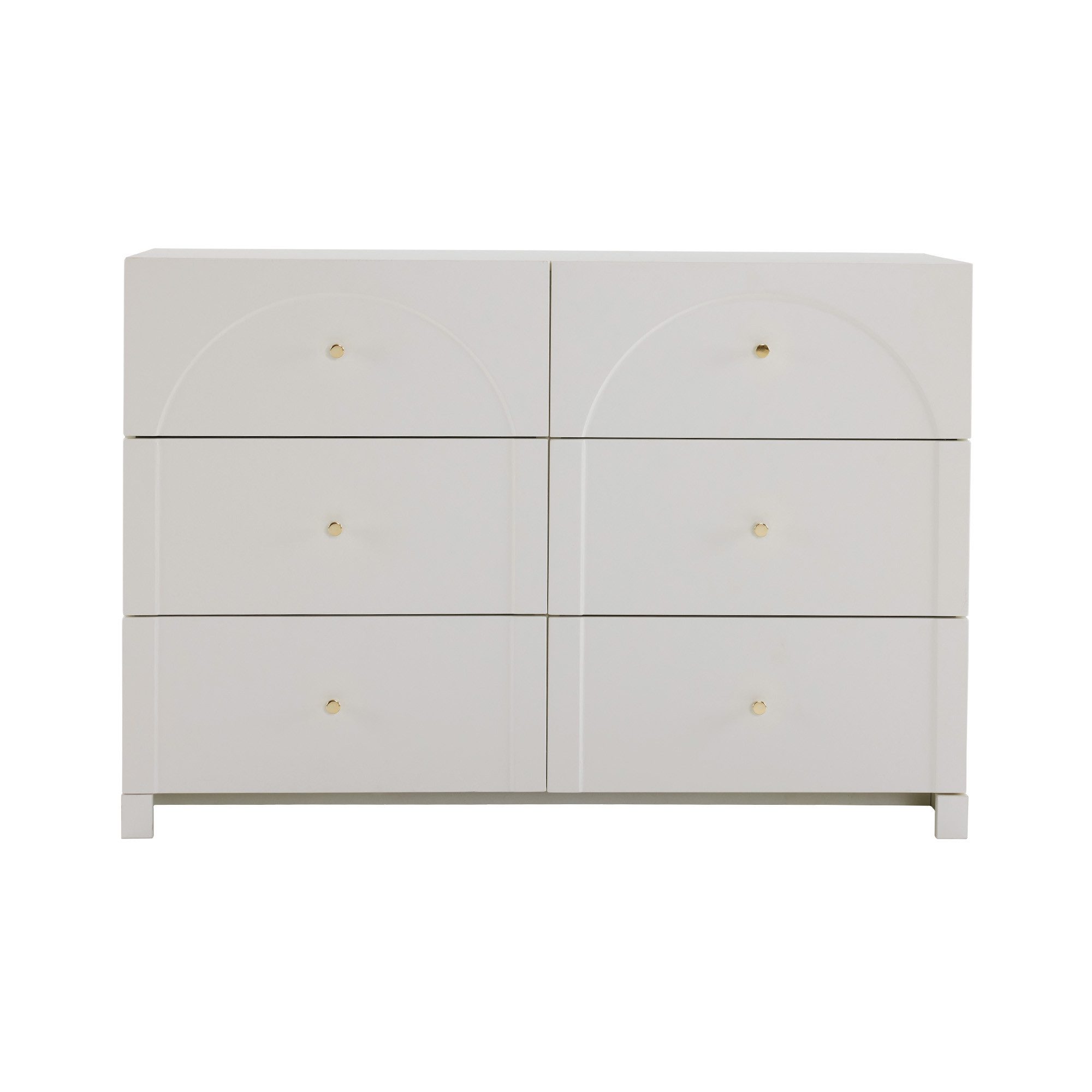 Flieks Kommode mit 6 Schubladen Weiß (Anrichte für Flur, Wohnzimmer und Schlafzimmer, 1 St., H82/B120/T40 cm), Sideboard Schubladenschrank mit 6 Stauraum Wohnzimmer