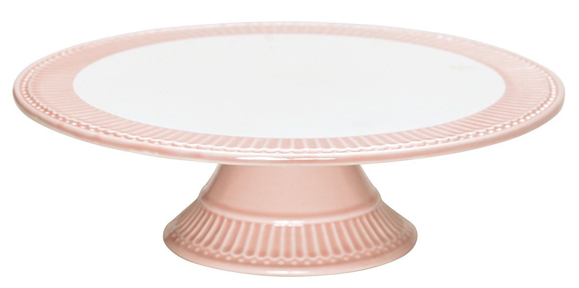 Greengate Servierplatte Alice Kuchenplatte pale pink 28 cm, Steinzeug, (Platten)