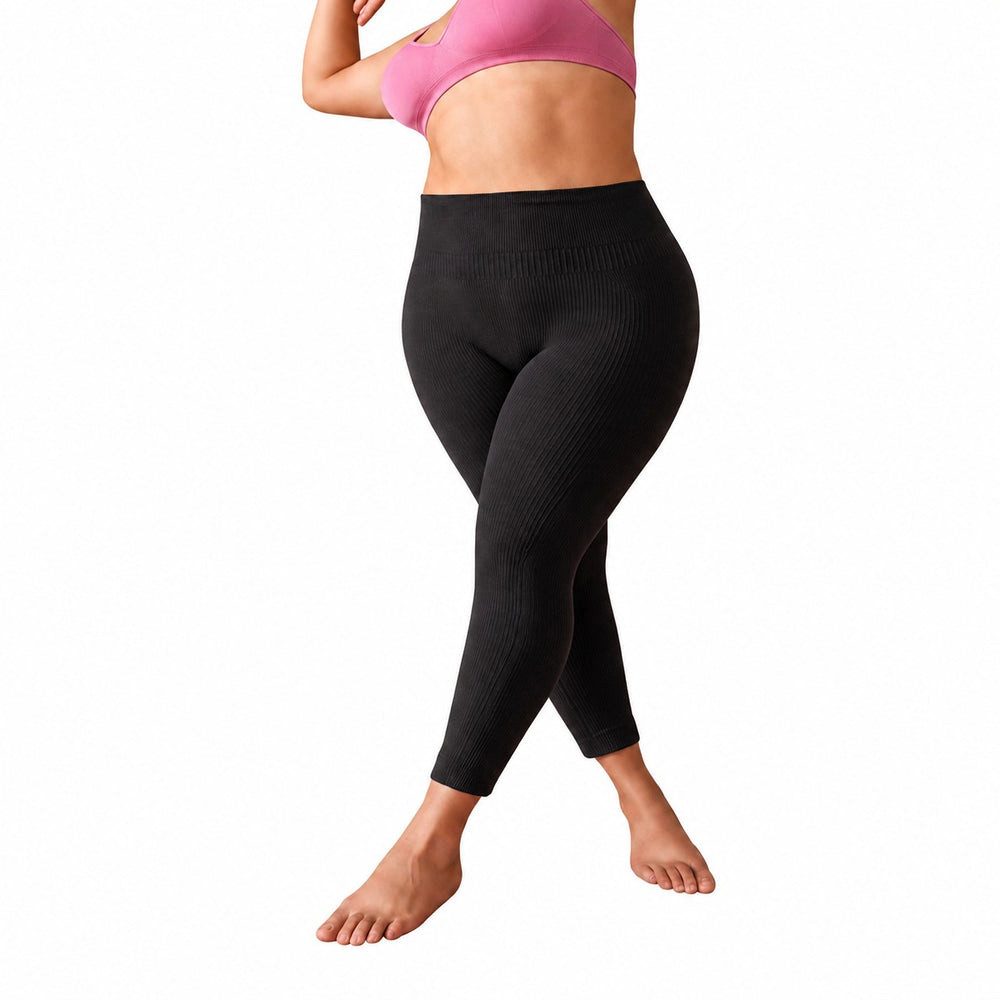 Da Meso Leggings Seamless Shaping Leggings Damen High Waist Ribbed Sport & Alltag B-916
