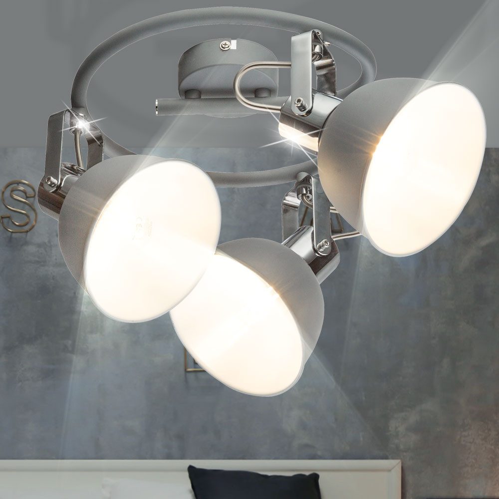 GLOBO LIGHTING Deckenspot, Leuchtmittel nicht inklusive, Decken Strahler Lampen Rondelle Chrom Grau bewegliche Spots